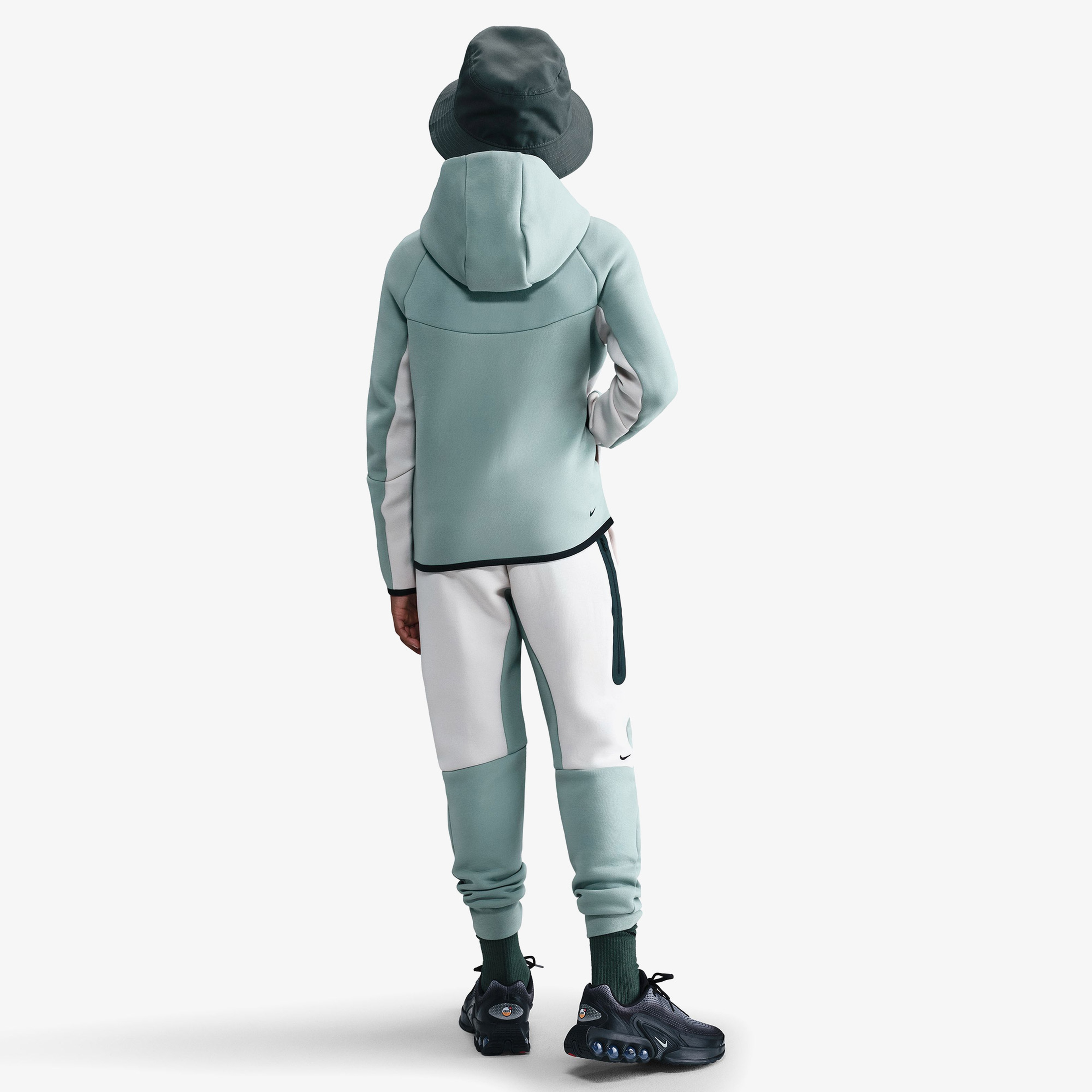 Nike Sportswear Tech Fleece Full Zip Çocuk Yeşil/Beyaz Sweatshirt