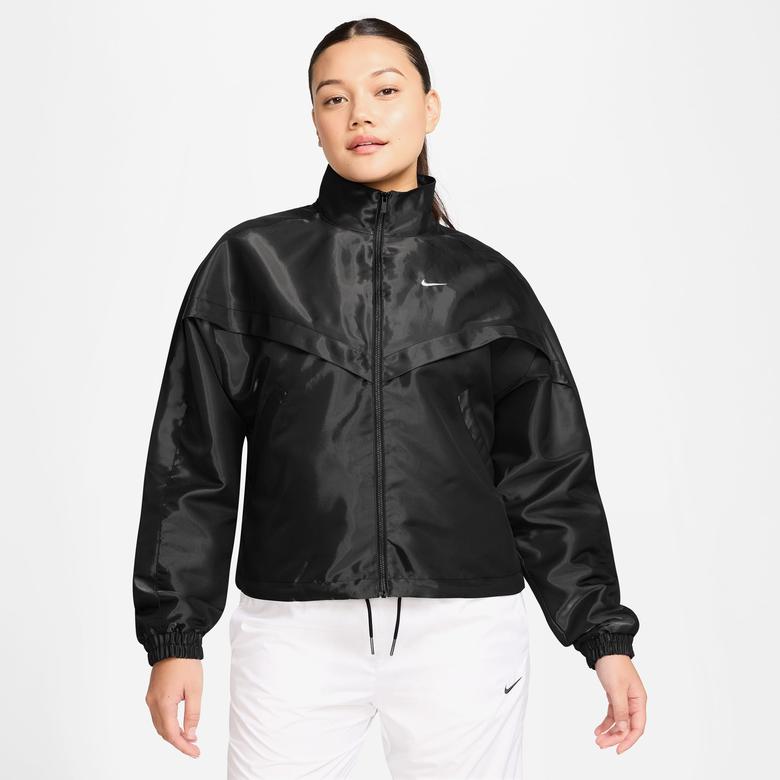 Nike Sportswear Windrunner Parlak Kadın Siyah Ceket