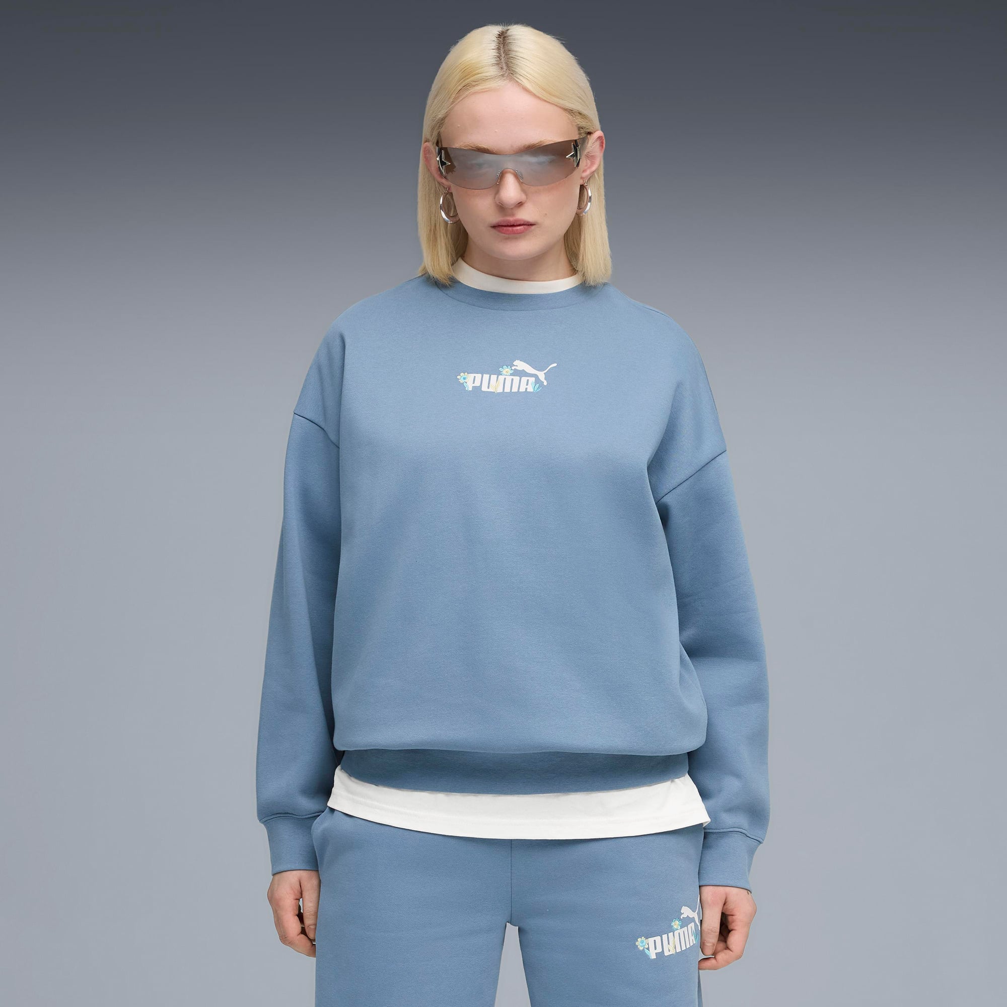 Puma Essential NATURE 2.0 Crew Kadın Mavi Sweatshirt
