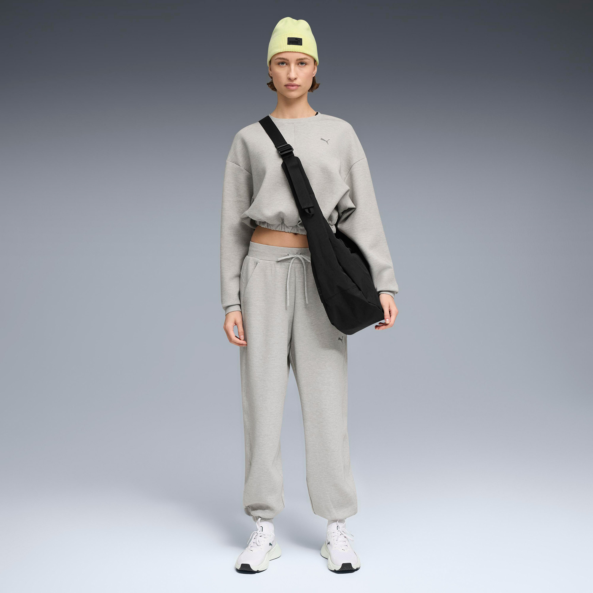 Puma Cloudspun Crew Kadın Gri Sweatshirt