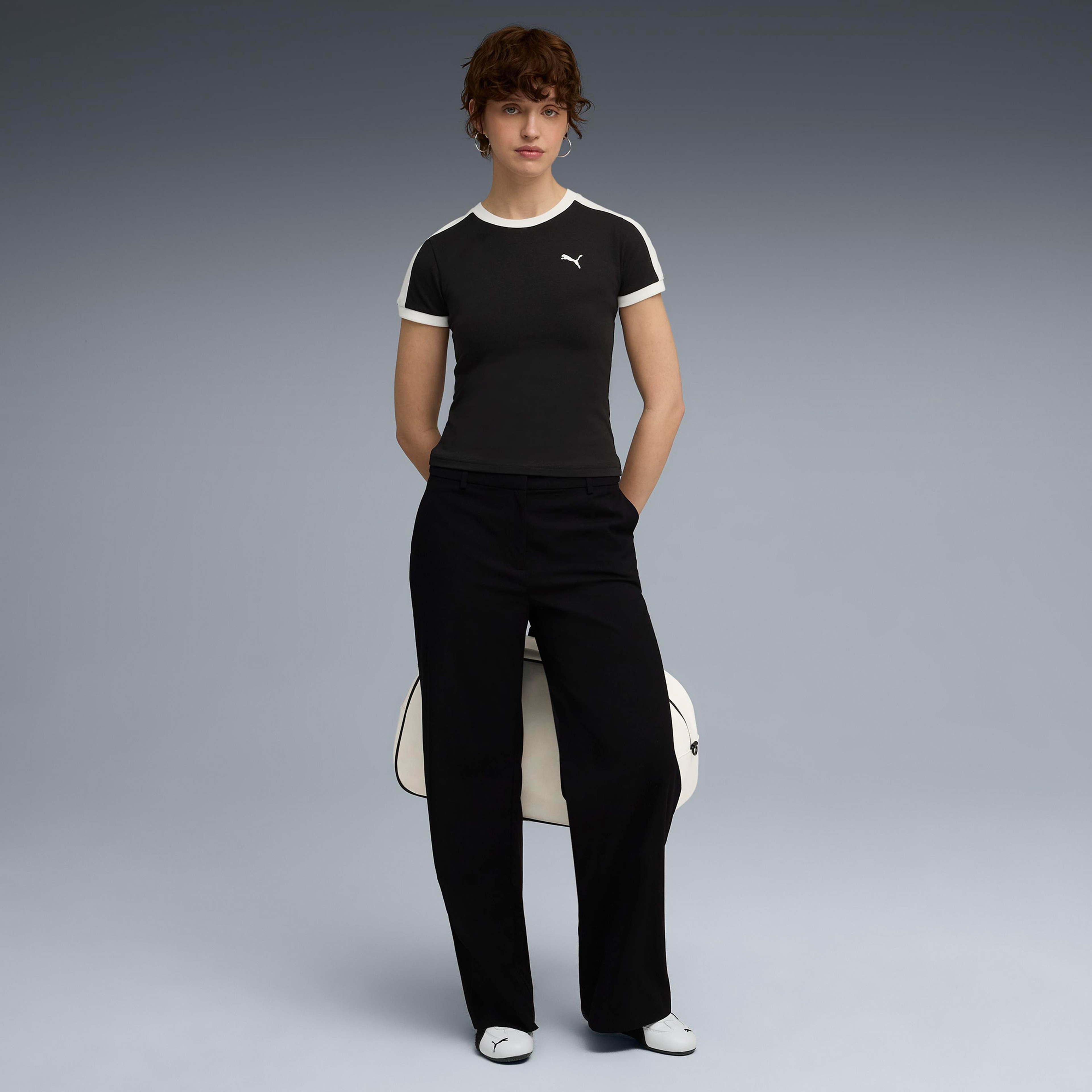 Puma T7 Slim Kadın Siyah T-Shirt