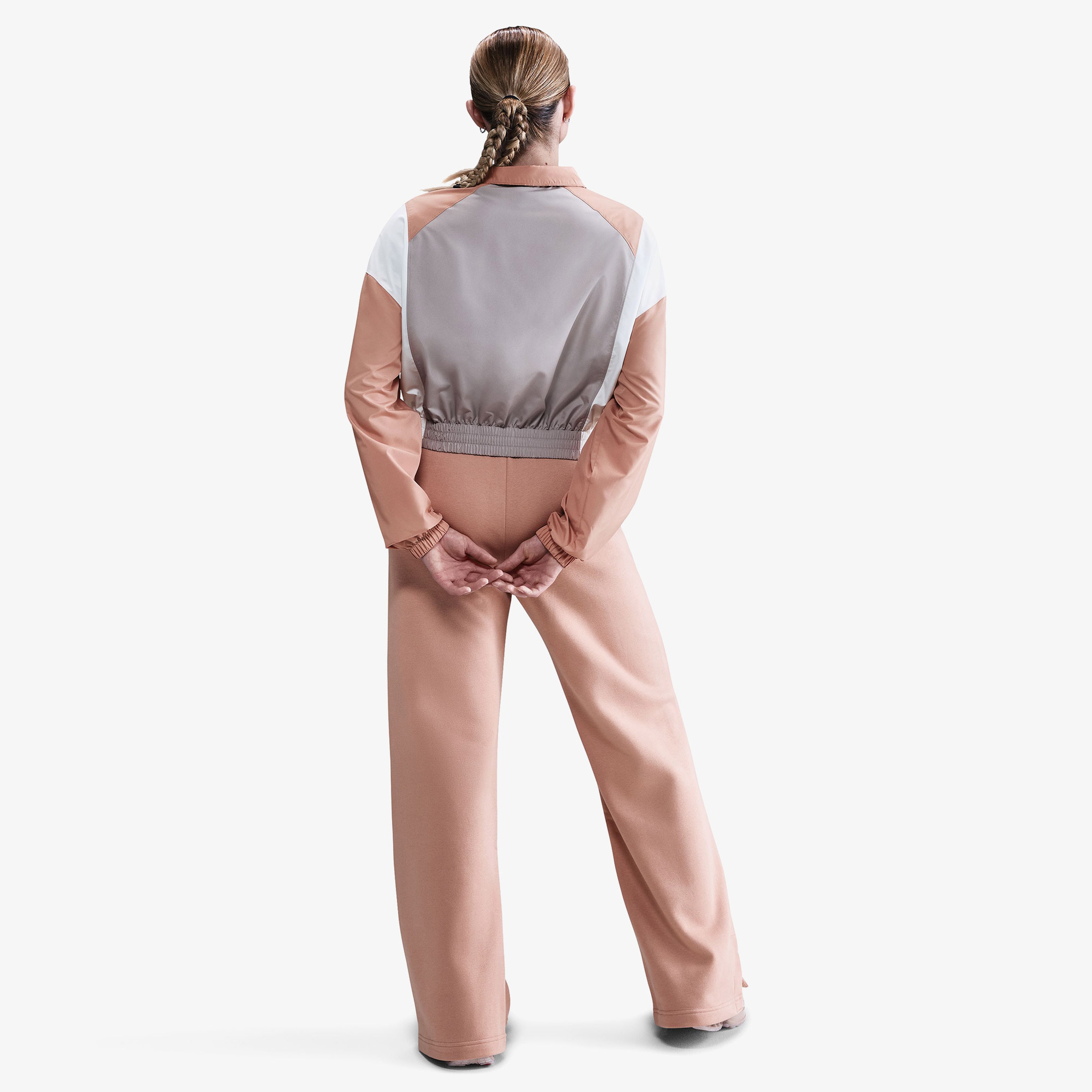 Nike Sportswear Classics Woven Remix Kadın Gri T-Shirt