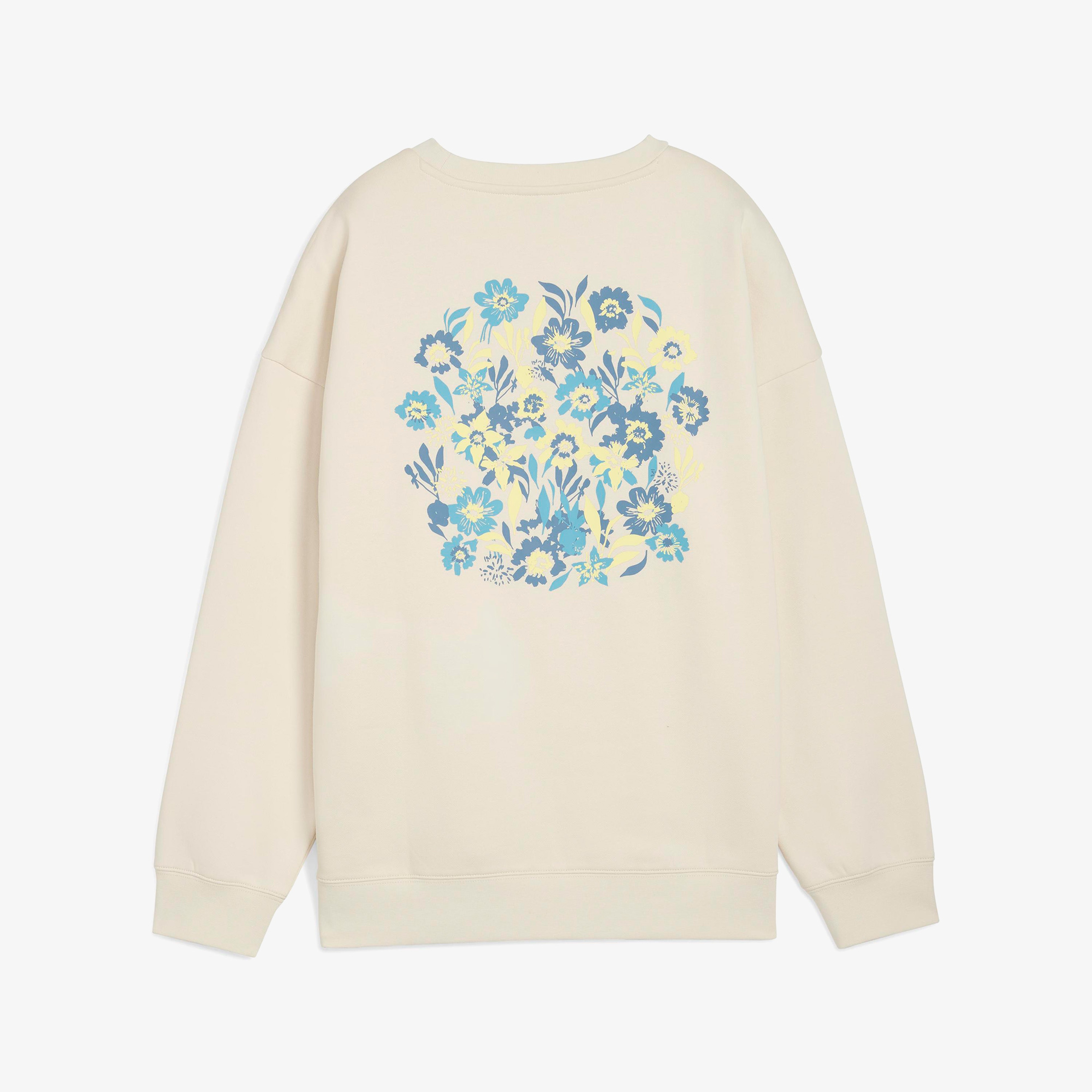 Puma Essential NATURE 2.0 Crew Kadın Beyaz Sweatshirt