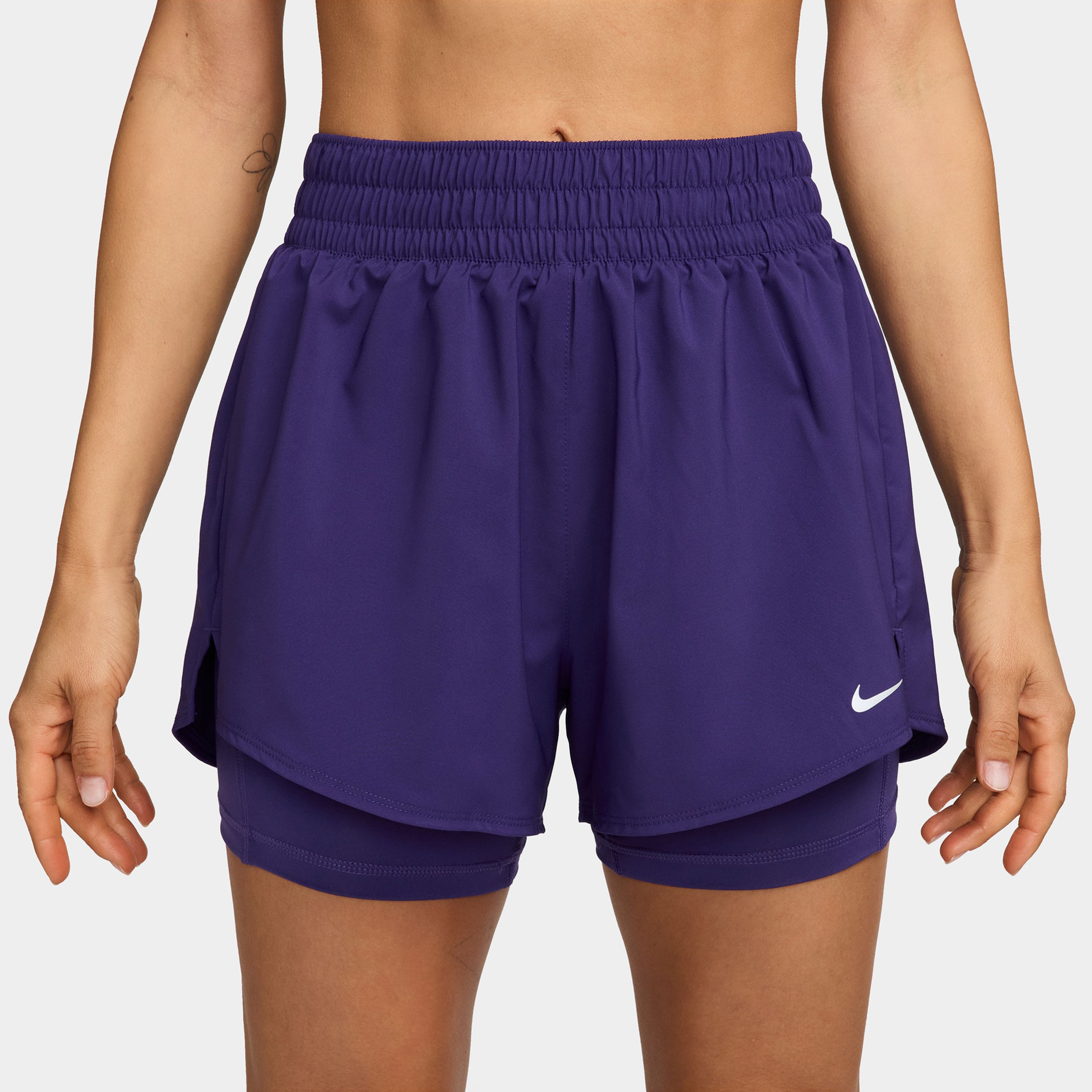 Nike One Df Hr 3in 2N1 Short Kadın Mor SORT