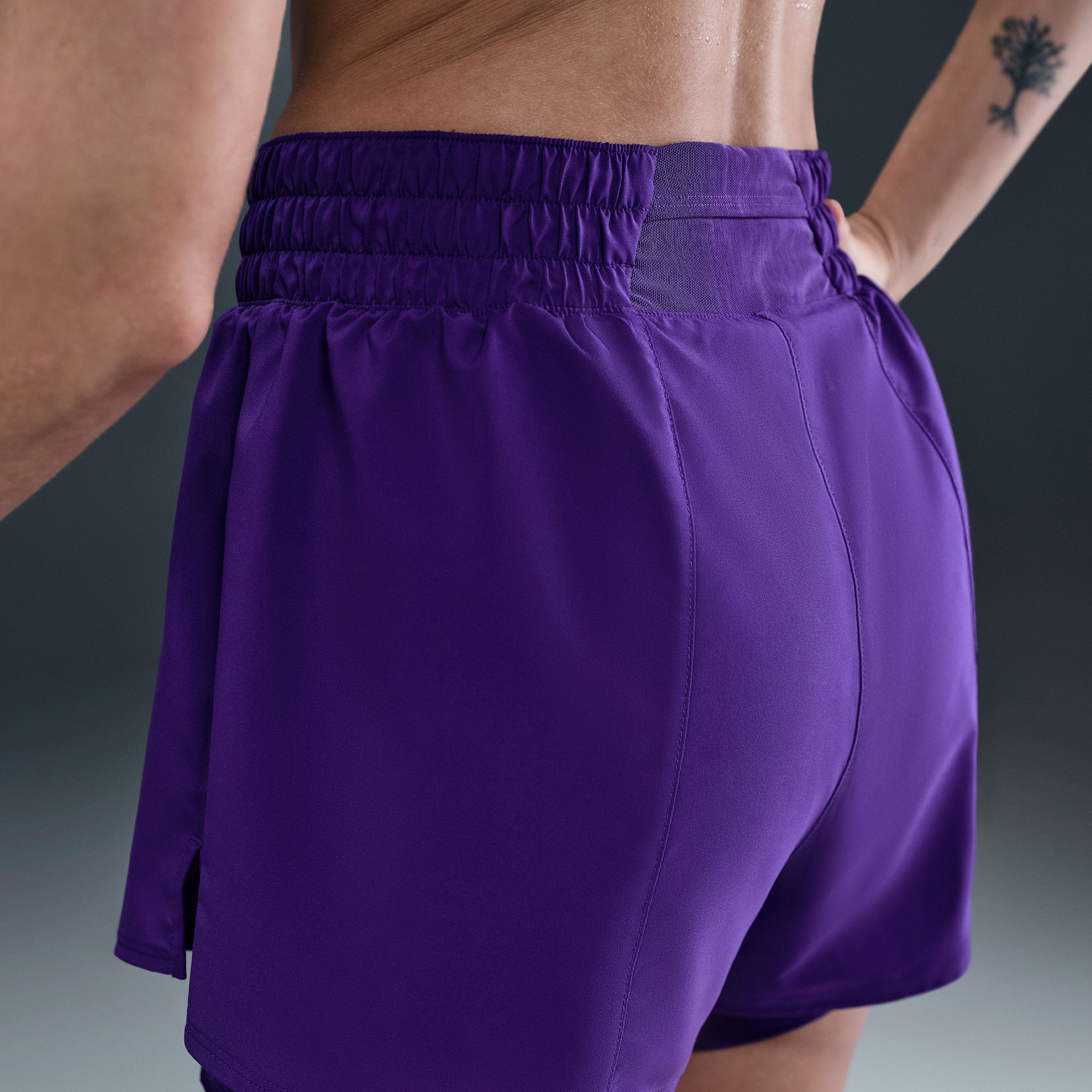 Nike One Df Hr 3in 2N1 Short Kadın Mor SORT