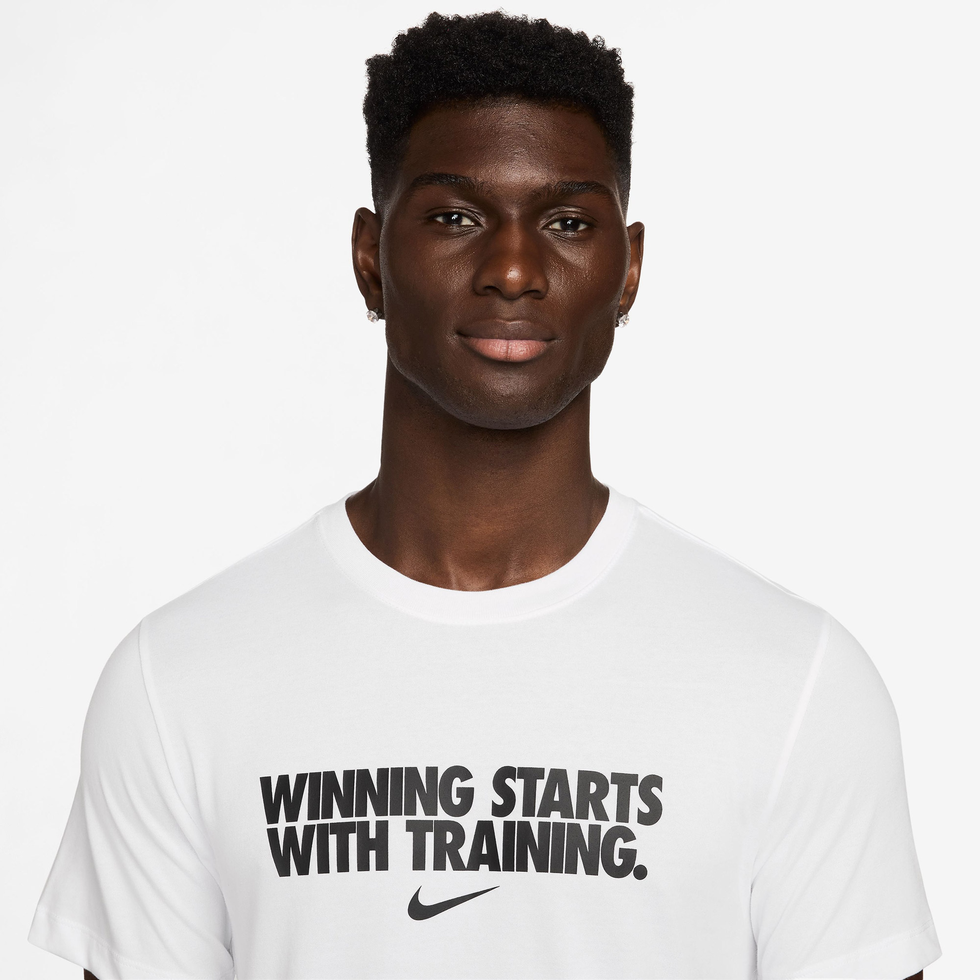 Nike Dri-Fit Winning Erkek Beyaz T-Shirt