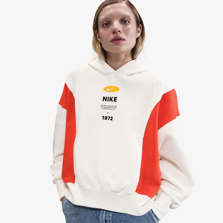 Nike Sportswear Phoenix Fleece Kadın Krem Rengi Sweatshirt