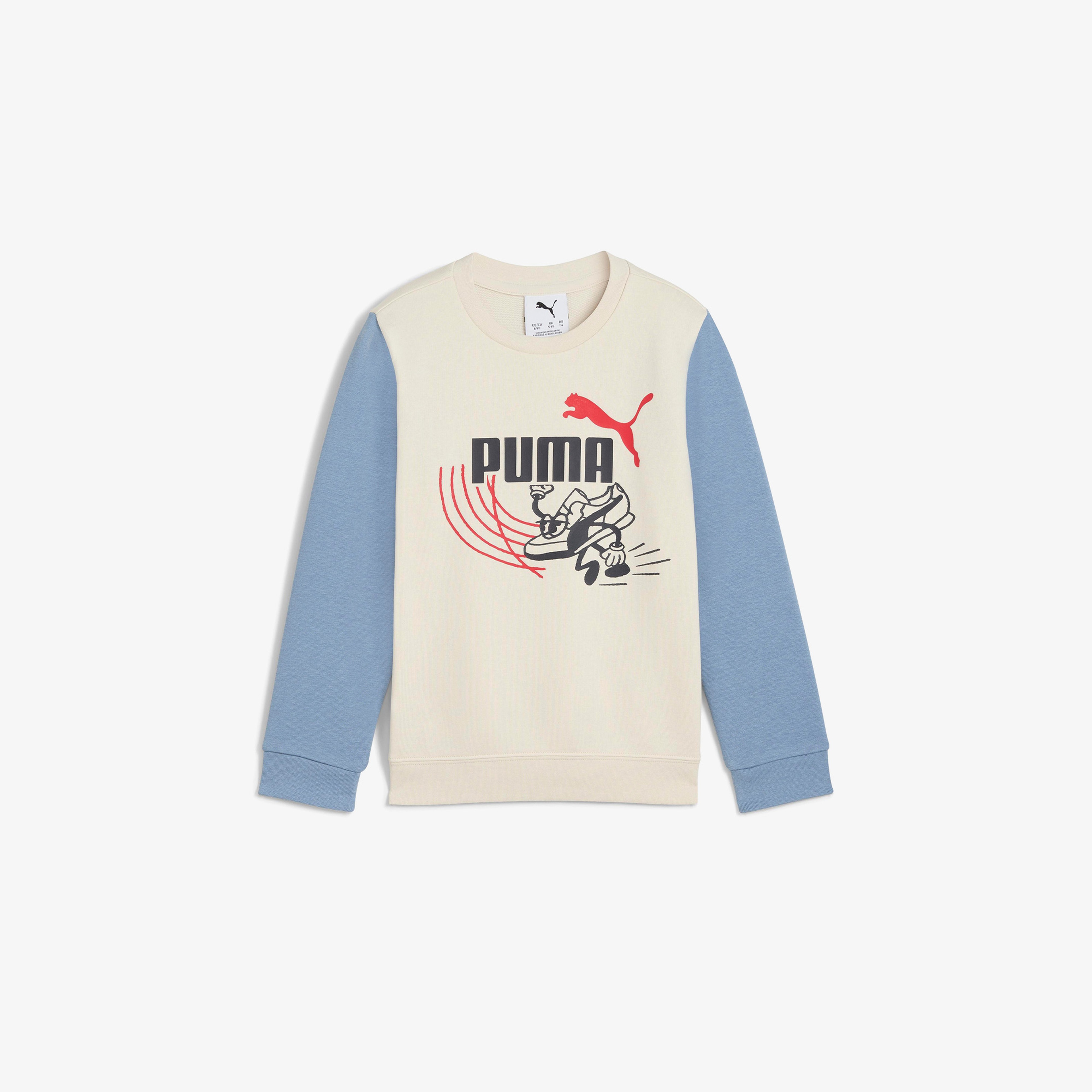 Puma Little Runners Crew Çocuk Beyaz Sweatshirt