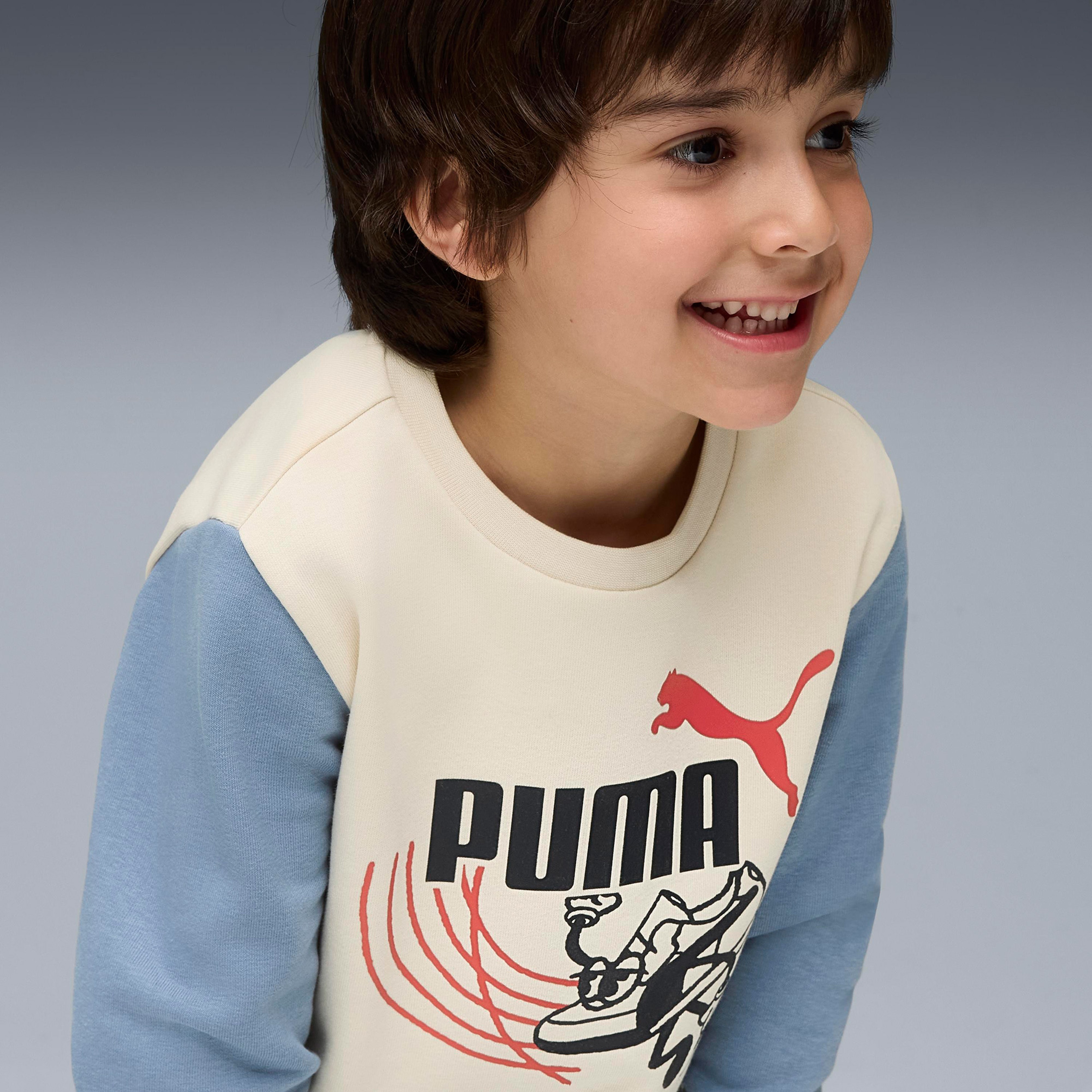 Puma Little Runners Crew Çocuk Beyaz Sweatshirt