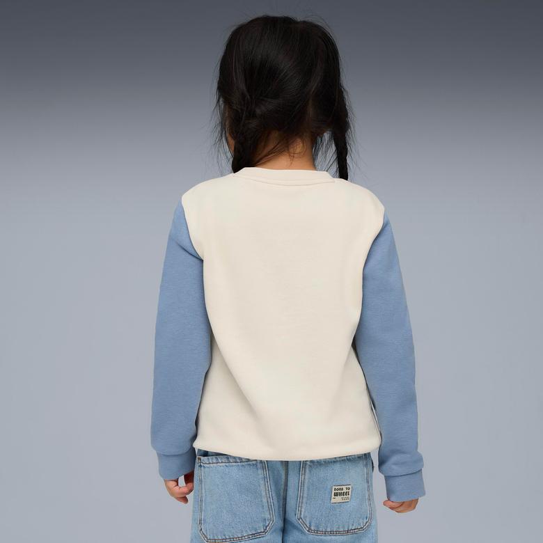 Puma Little Runners Crew Çocuk Beyaz Sweatshirt