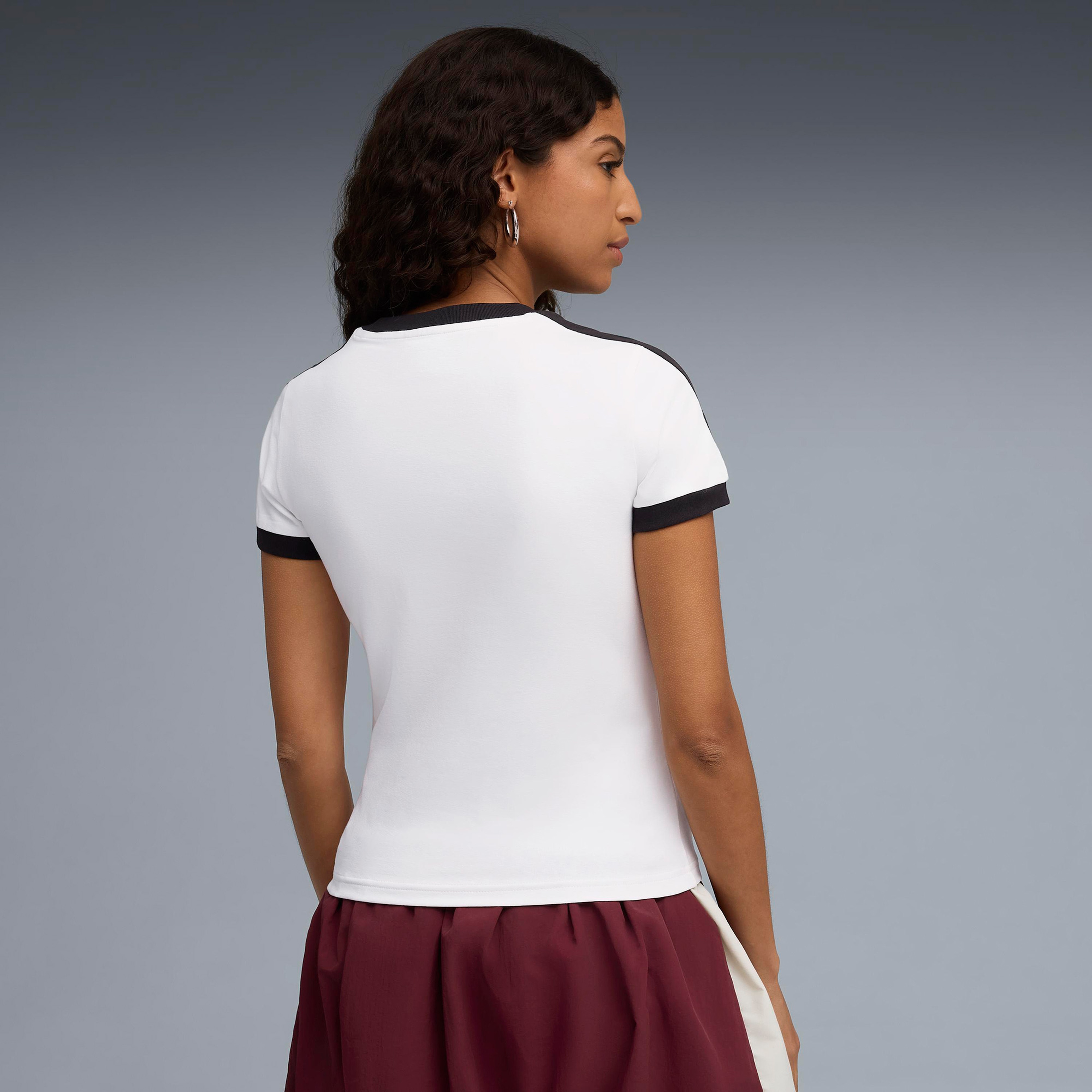 Puma T7 Slim Kadın Beyaz T-Shirt