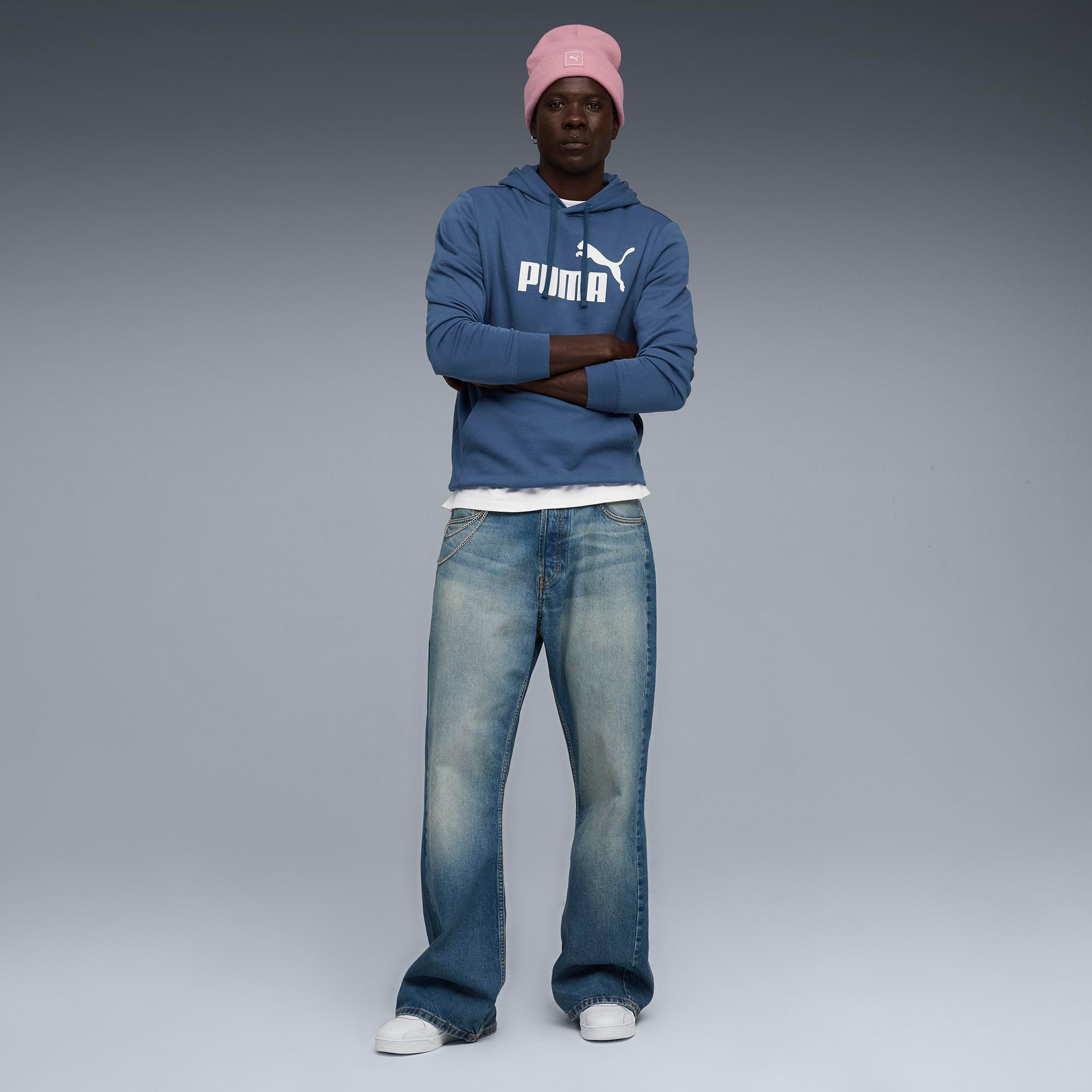 Puma Essential No. 1 Logo Erkek Koyu Mavi Sweatshirt