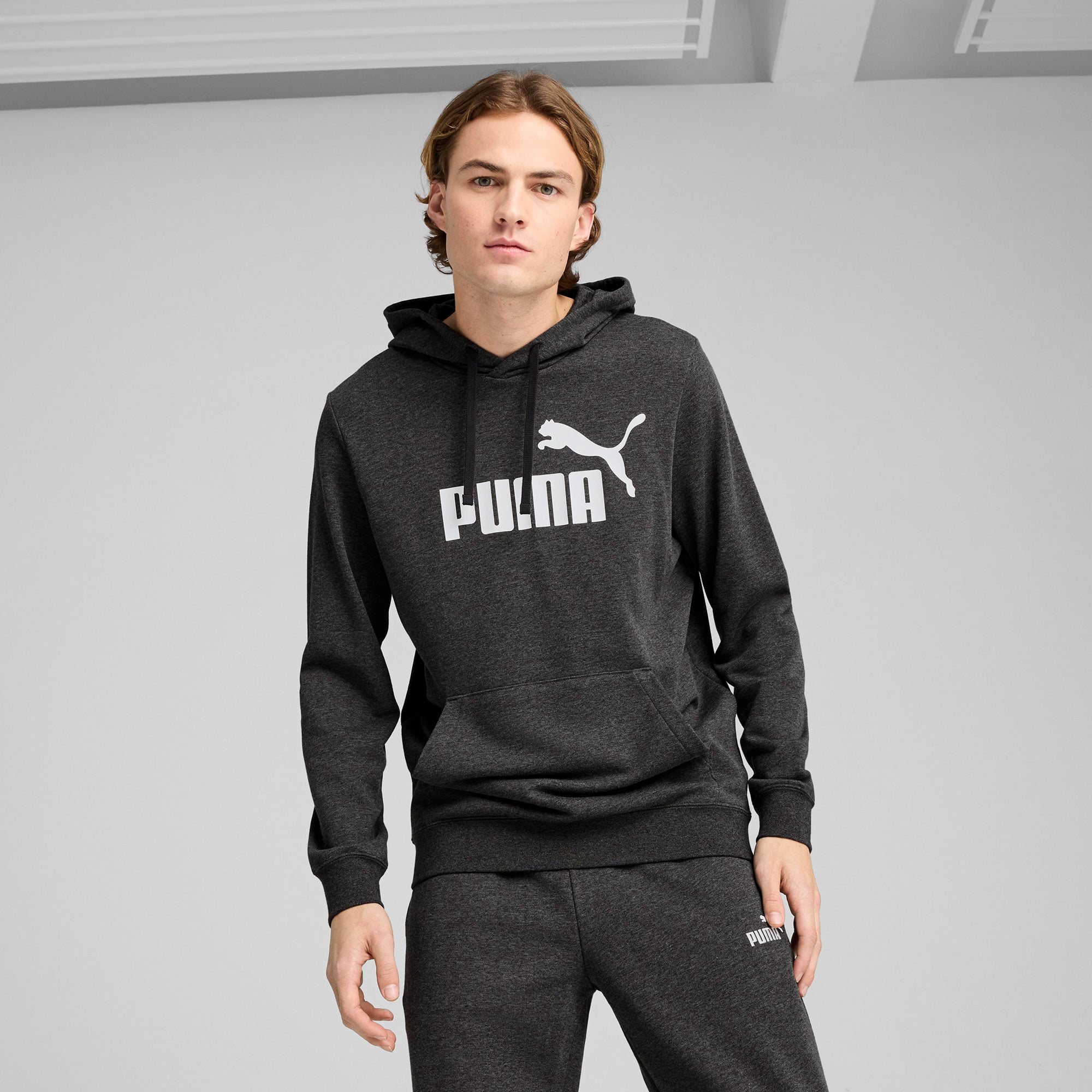 Puma Essential No. 1 Logo Erkek Koyu Gri Sweatshirt