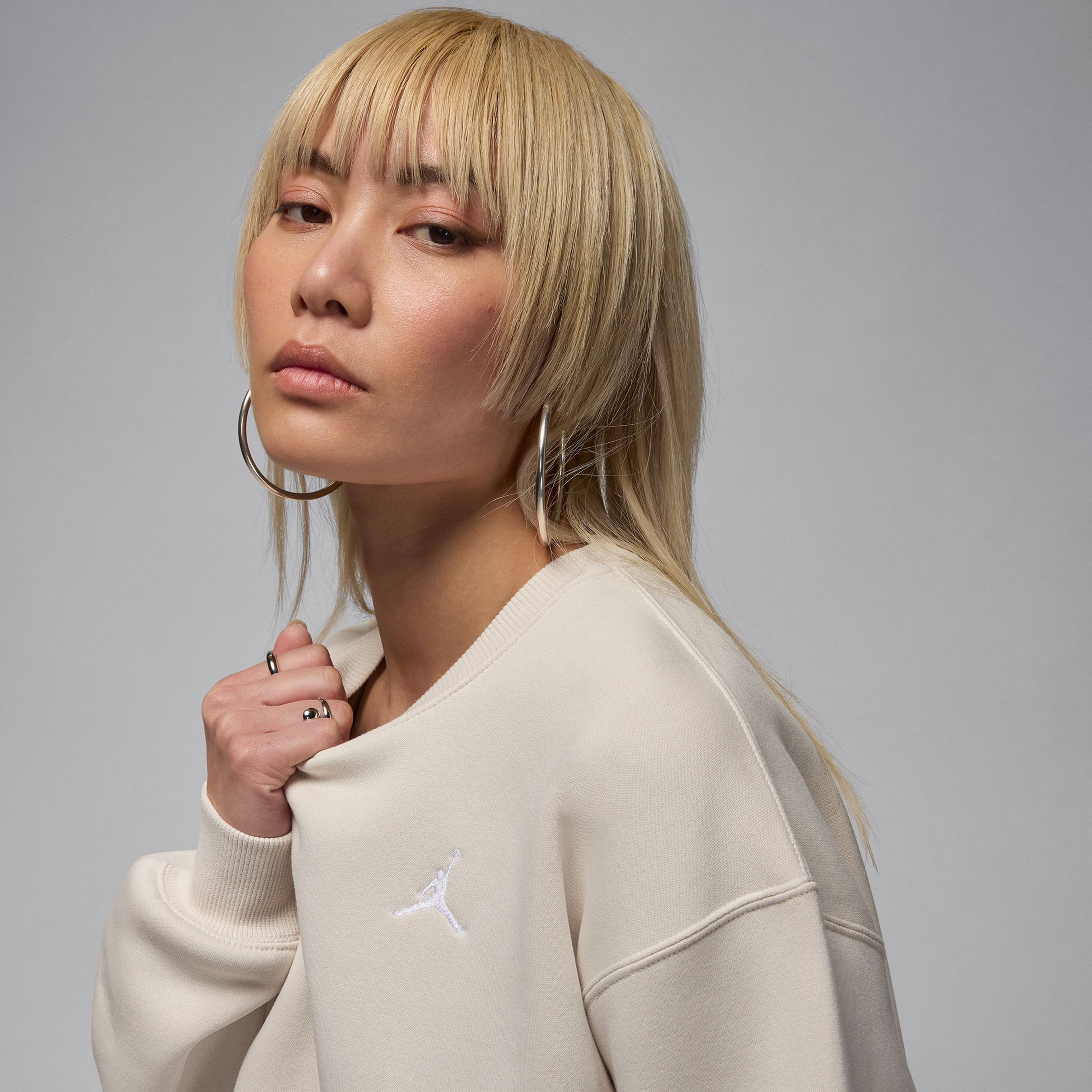 Jordan Brooklyn Fleece Crew Kadın Bej Sweatshirt