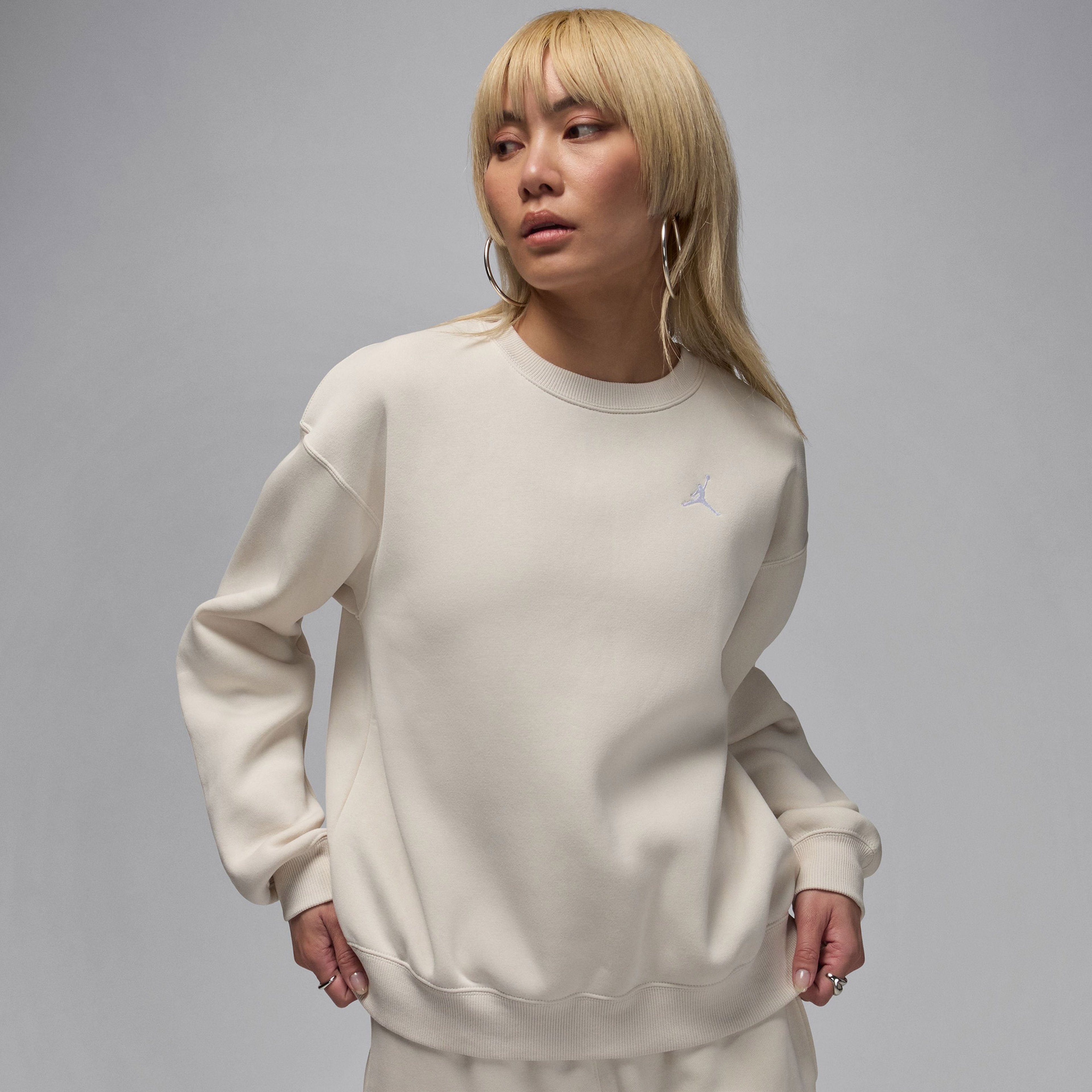 Jordan Brooklyn Fleece Crew Kadın Bej Sweatshirt