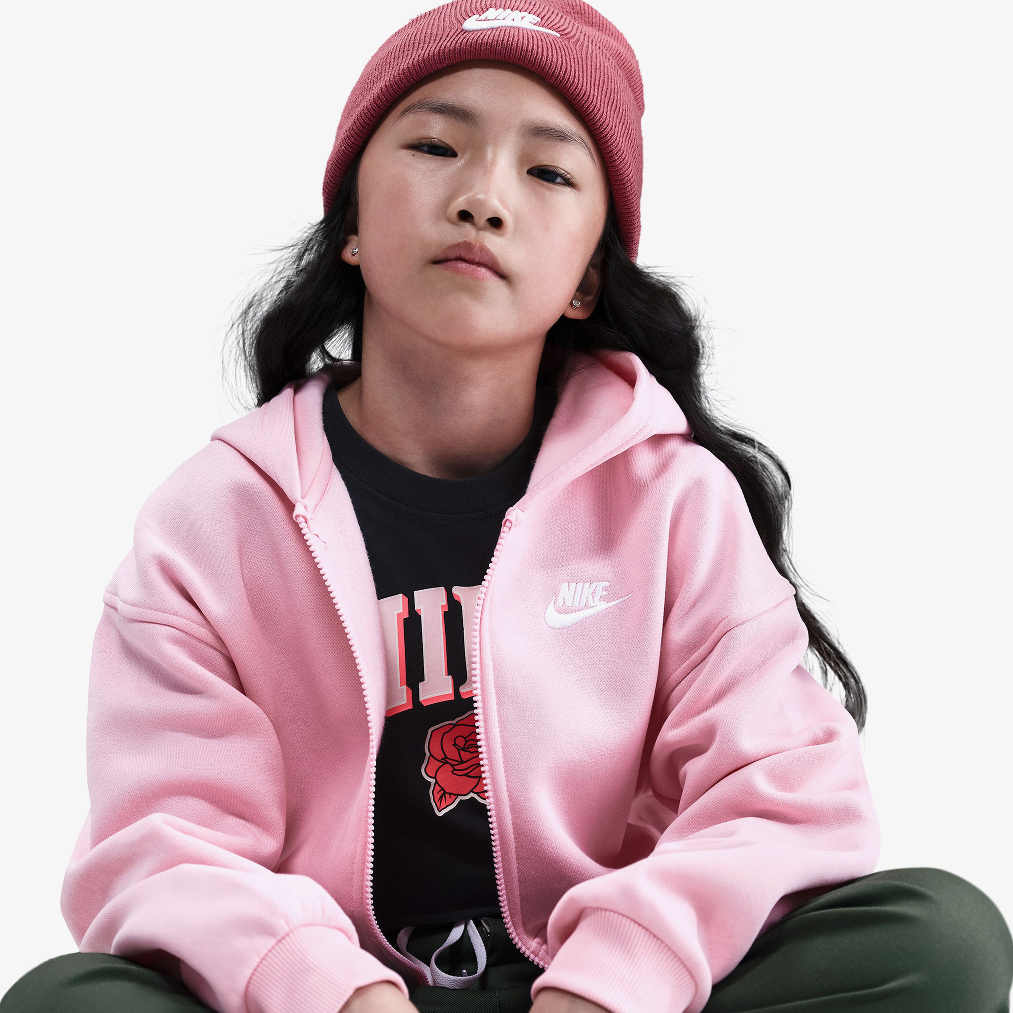 Nike Sportswear Club Fleece Genç Çocuk Pembe Sweatshirt