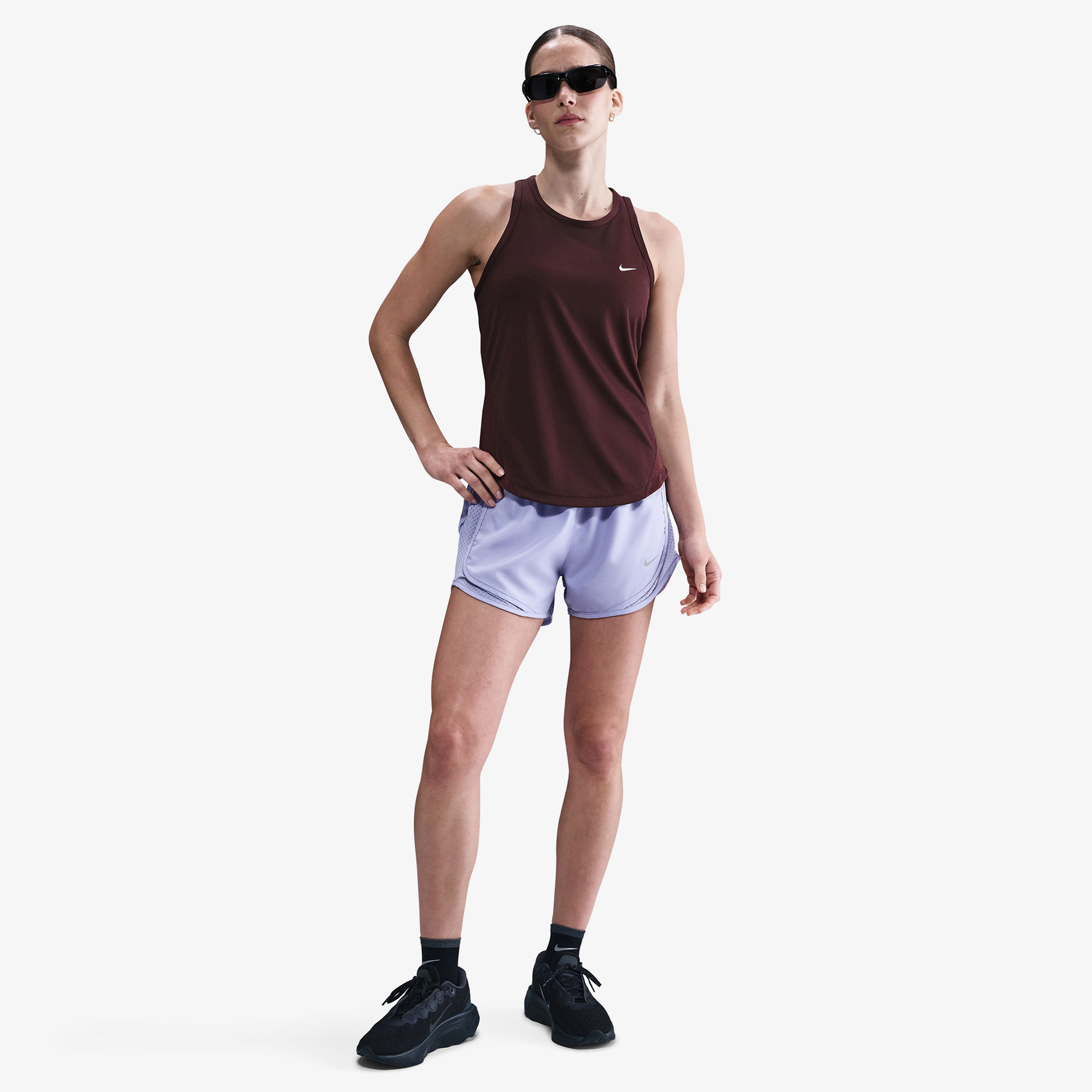 Nike Dri-Fit Tempo Kadın Bordo Kolsuz T-Shirt