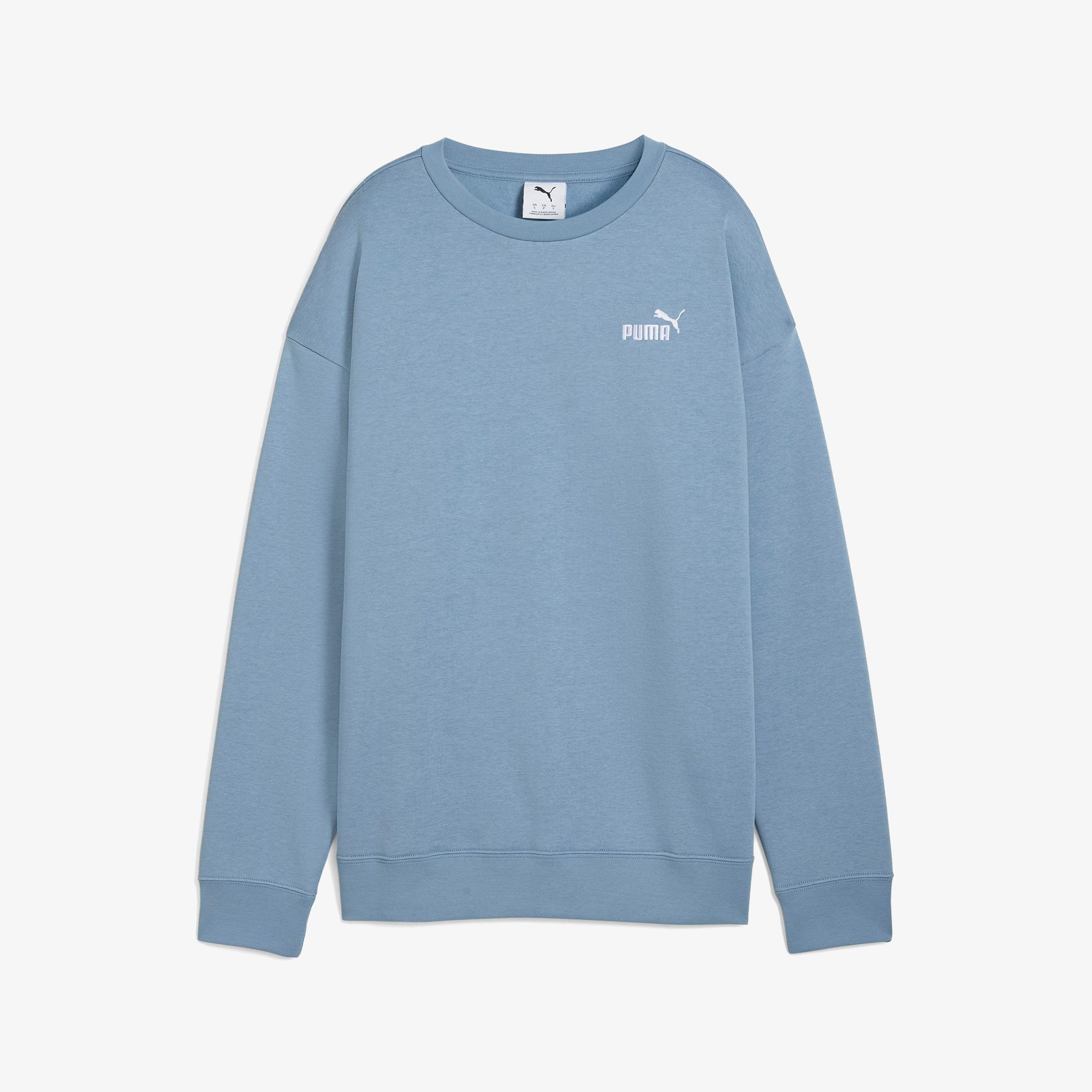 Puma Essential Small Logo Relaxed Crew Kadın Mavi Sweatshirt