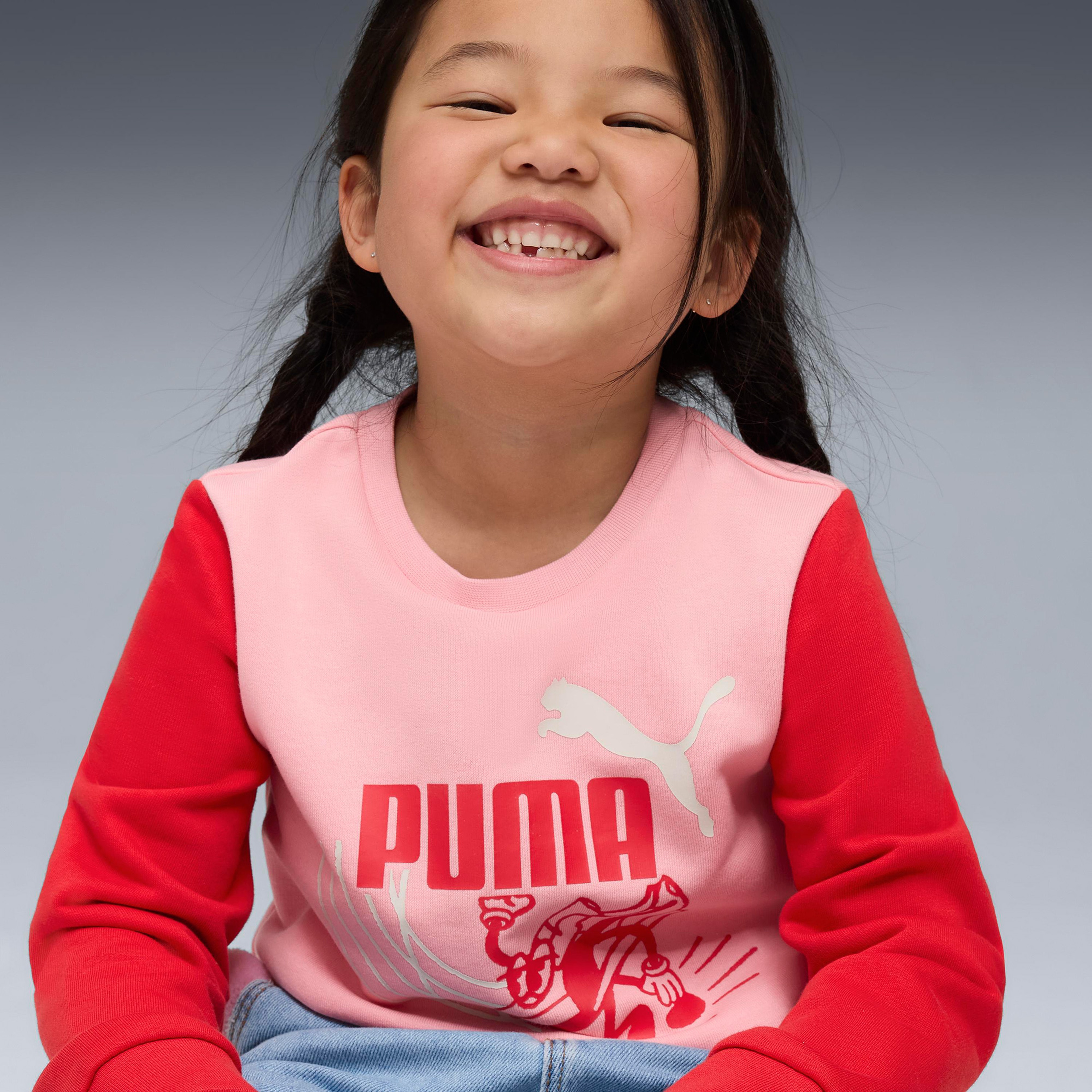Puma Little Runners Crew Çocuk Pembe Sweatshirt