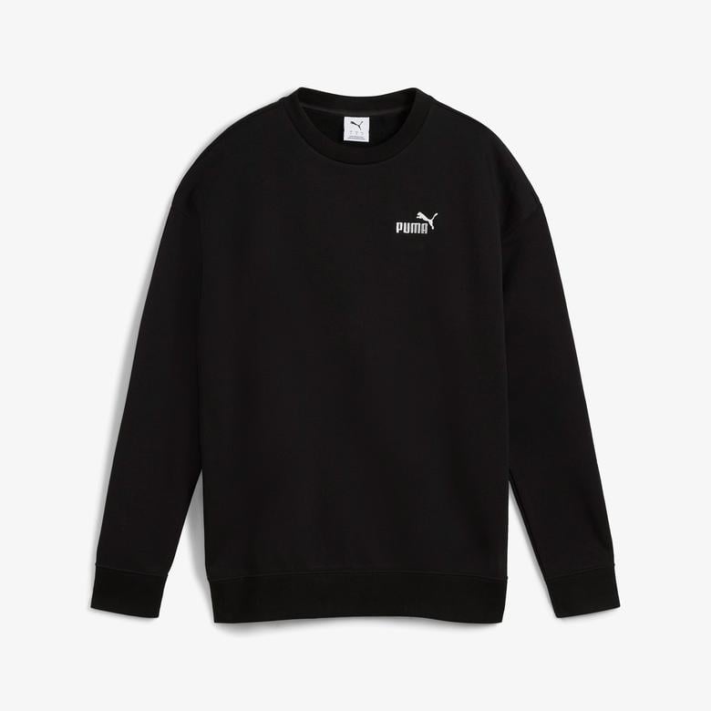 Puma Essential No.1 Logo Relaxed Crew Kadın Siyah Sweatshirt