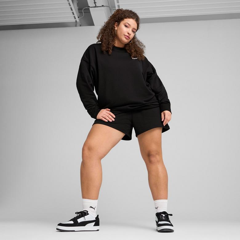 Puma Essential No.1 Logo Relaxed Crew Kadın Siyah Sweatshirt