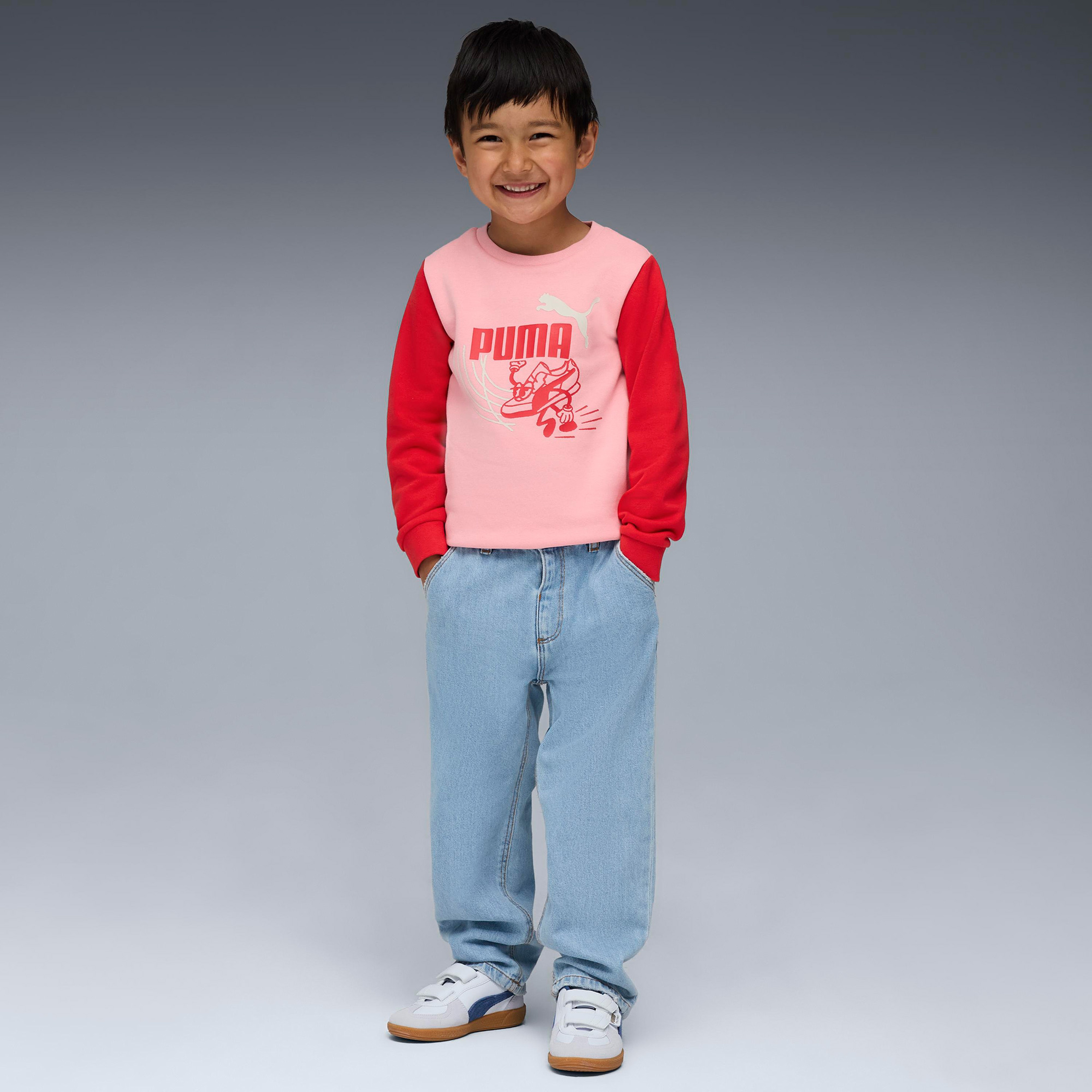 Puma Little Runners Crew Çocuk Pembe Sweatshirt
