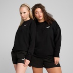 Puma Essential No.1 Logo Relaxed Crew Kadın Siyah Sweatshirt