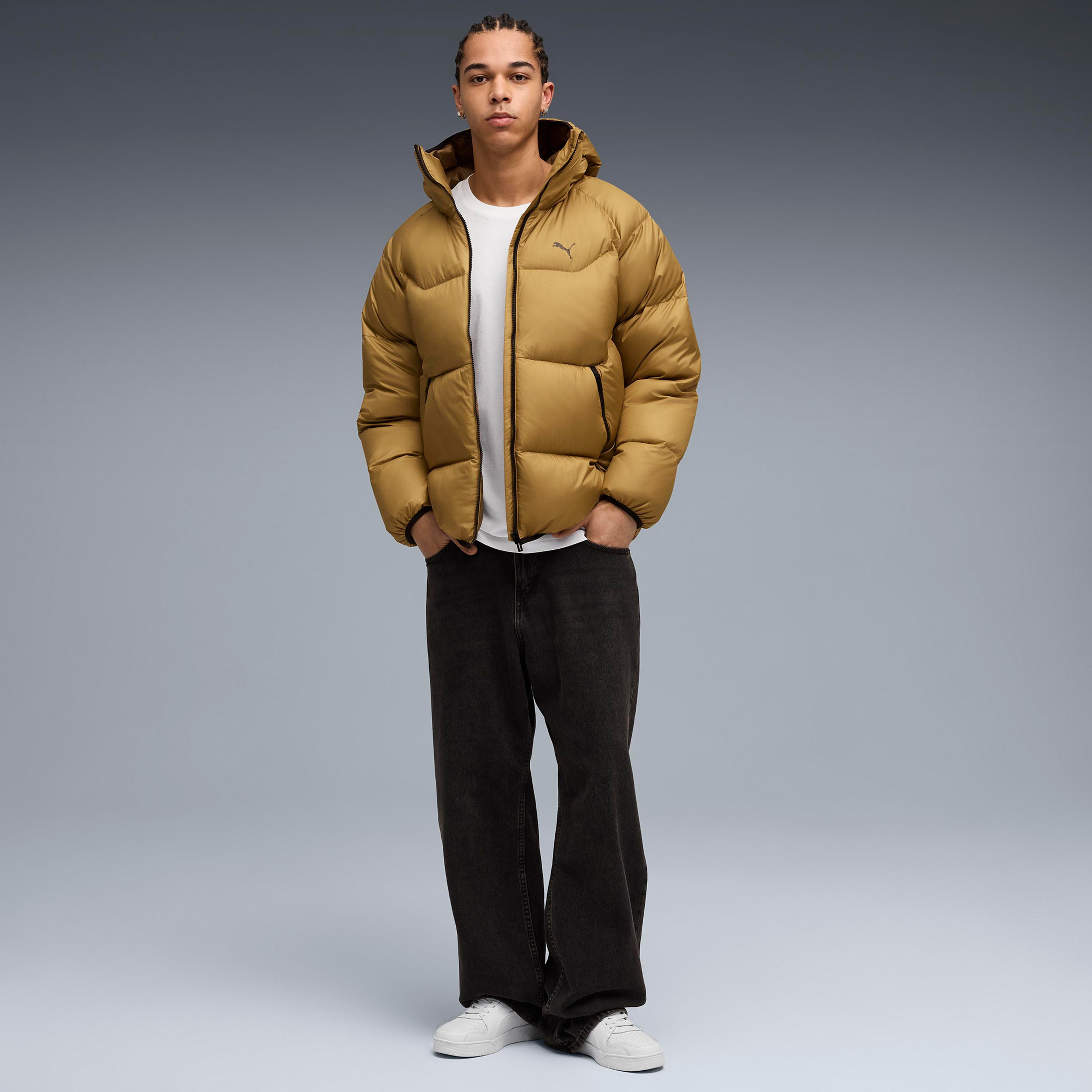 Puma Hooded Down Puffer Erkek Sarı Mont