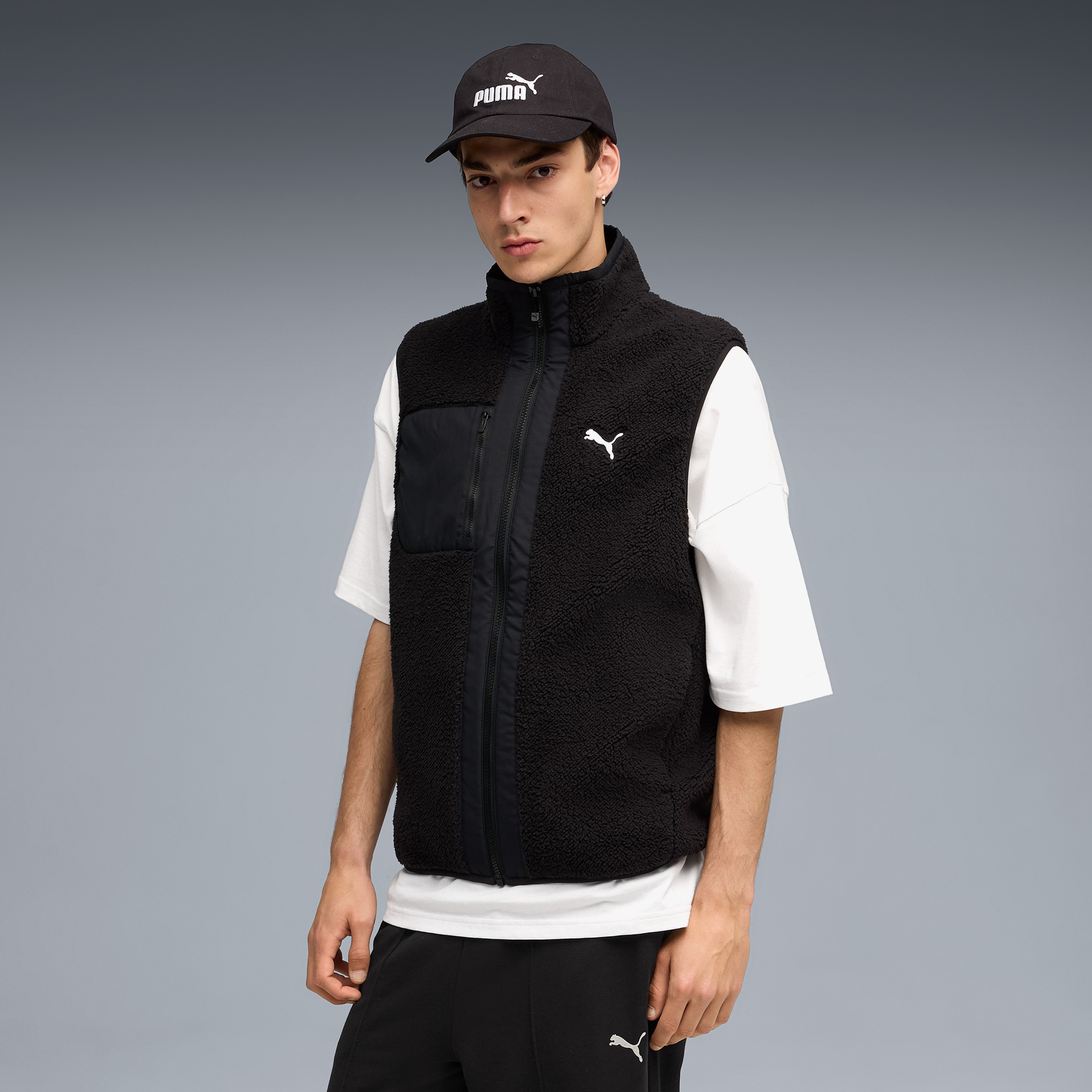 Puma Reversible Sherpa Vest Erkek Siyah Ceket