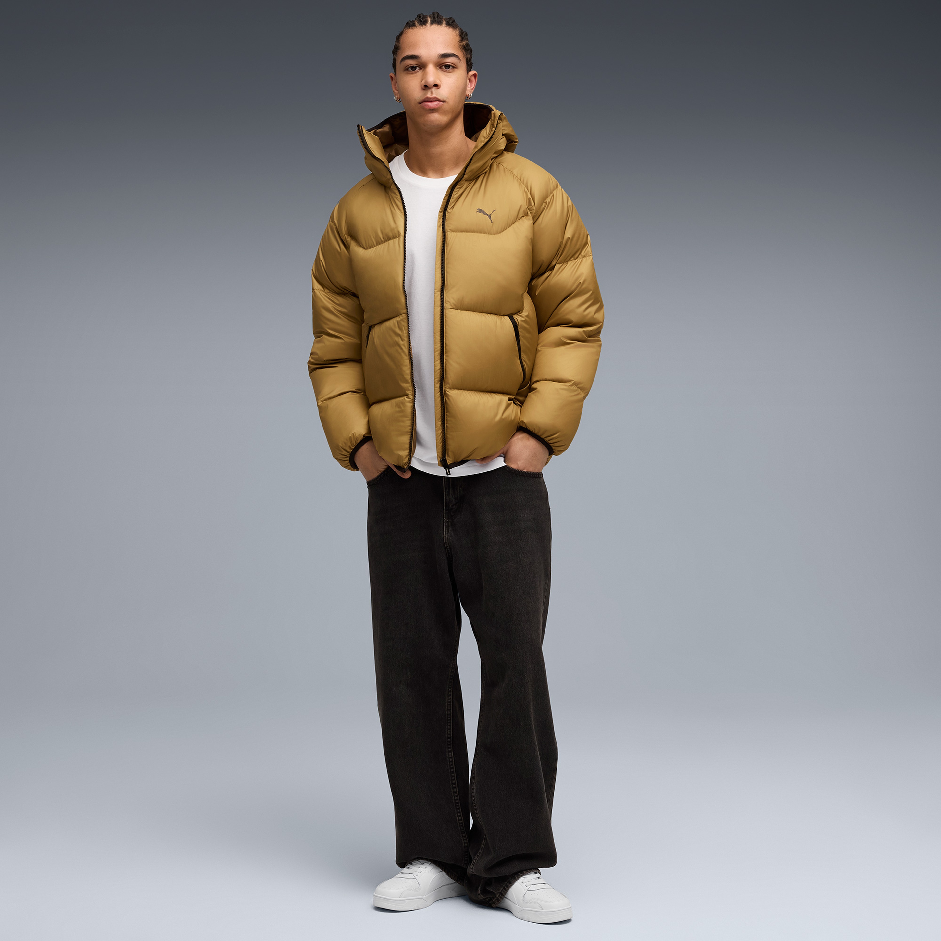 Puma Hooded Down Puffer Erkek Sarı Mont
