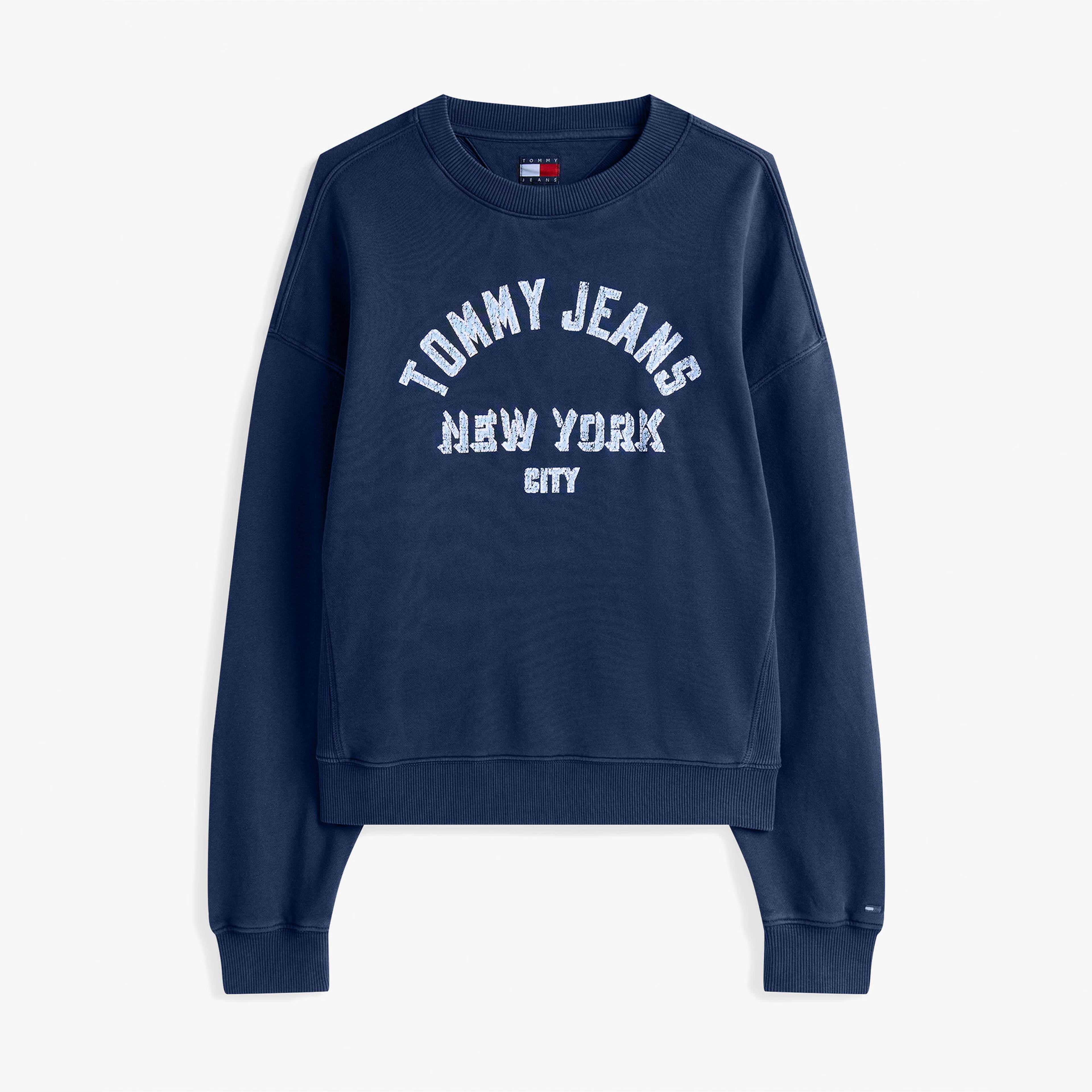 Tommy Jeans Varsity Overdye Kadın Mavi Sweatshirt