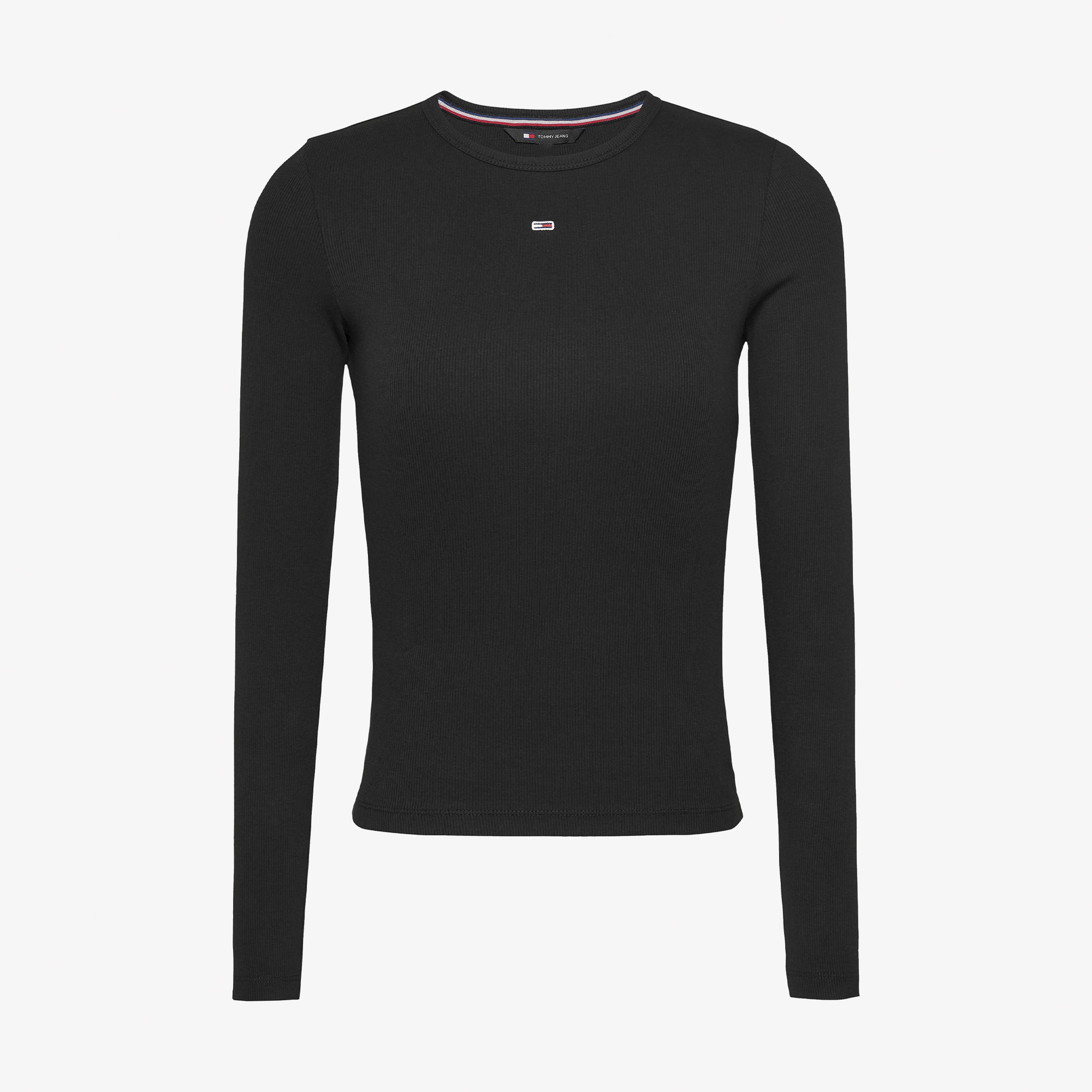 Tommy Jeans Slim Essential Kadın Siyah Uzun Kollu T-shirt