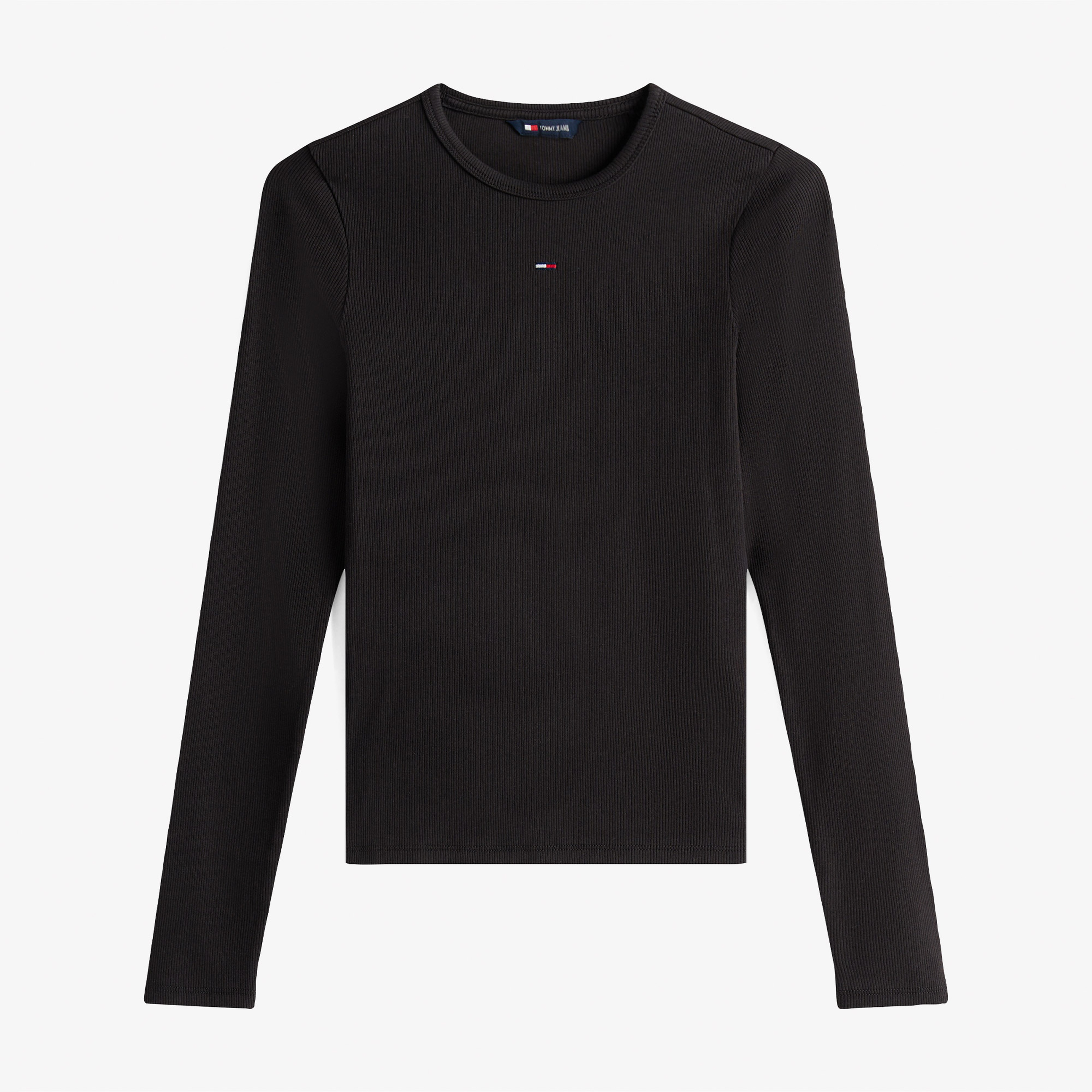 Tommy Jeans Slim Essential Kadın Siyah Uzun Kollu T-shirt