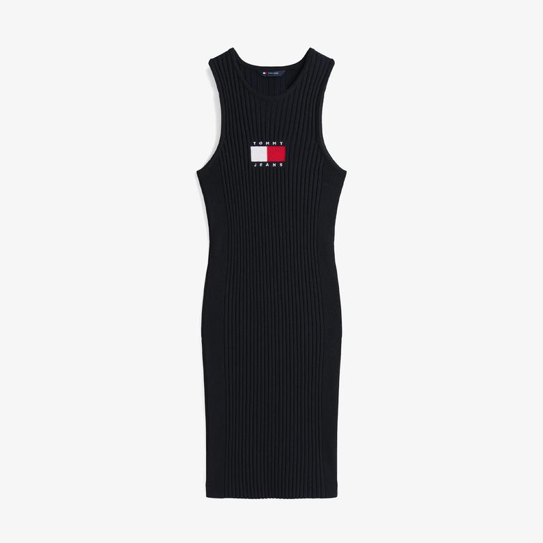 Tommy Jeans Flag Mini Kadın Siyah Elbise