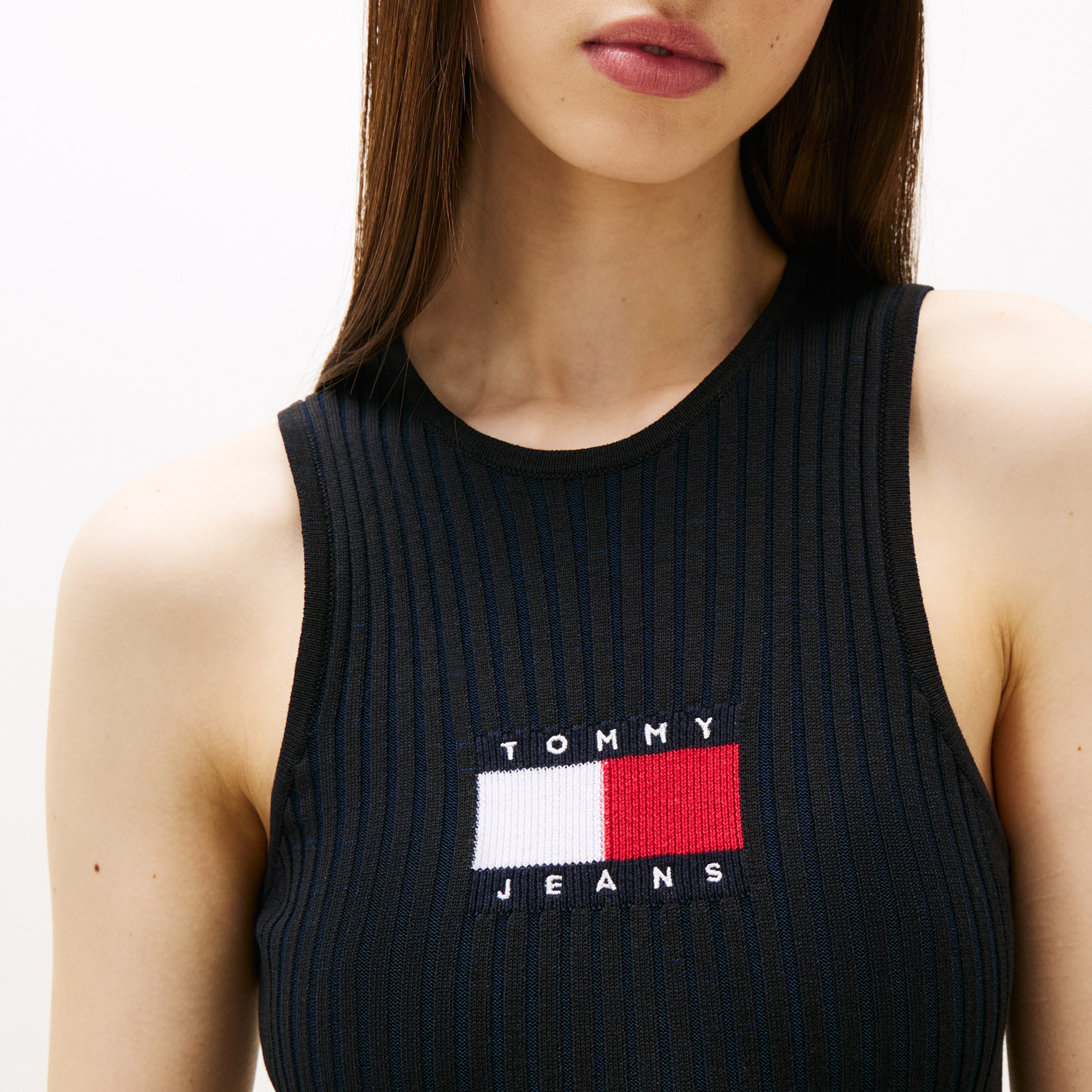 Tommy Jeans Flag Mini Kadın Siyah Elbise