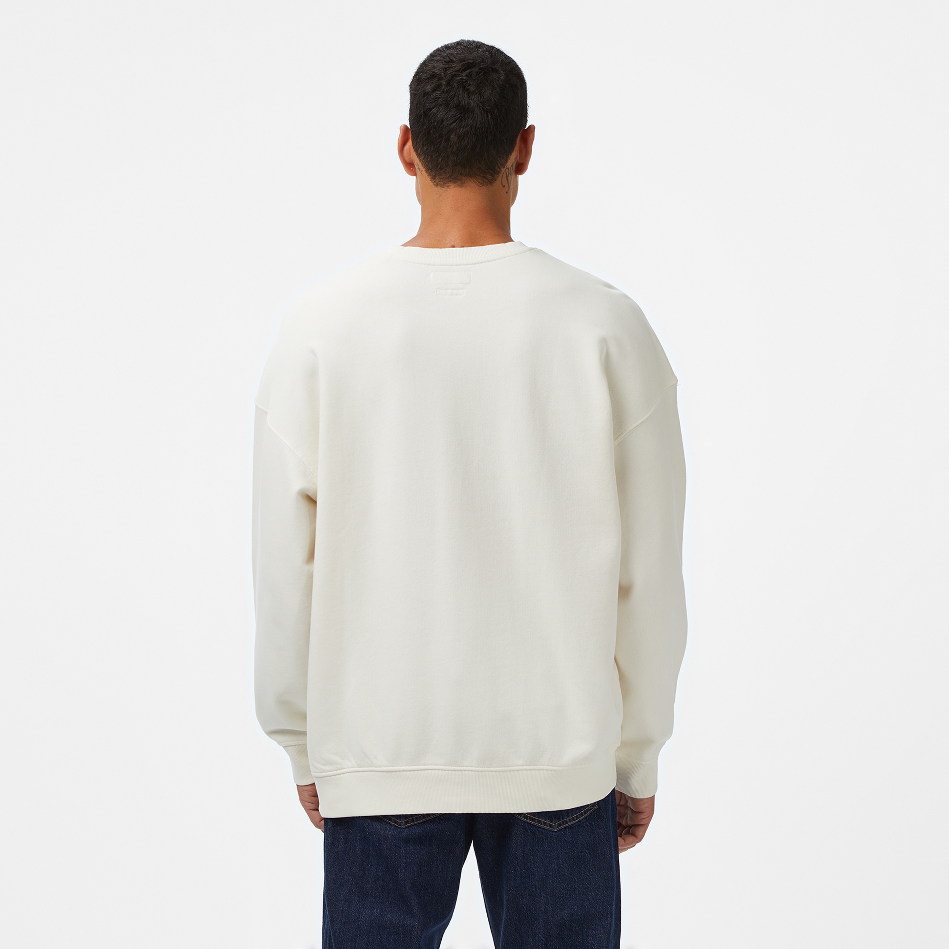 Guess Jeans Erkek Beyaz Sweatshirt