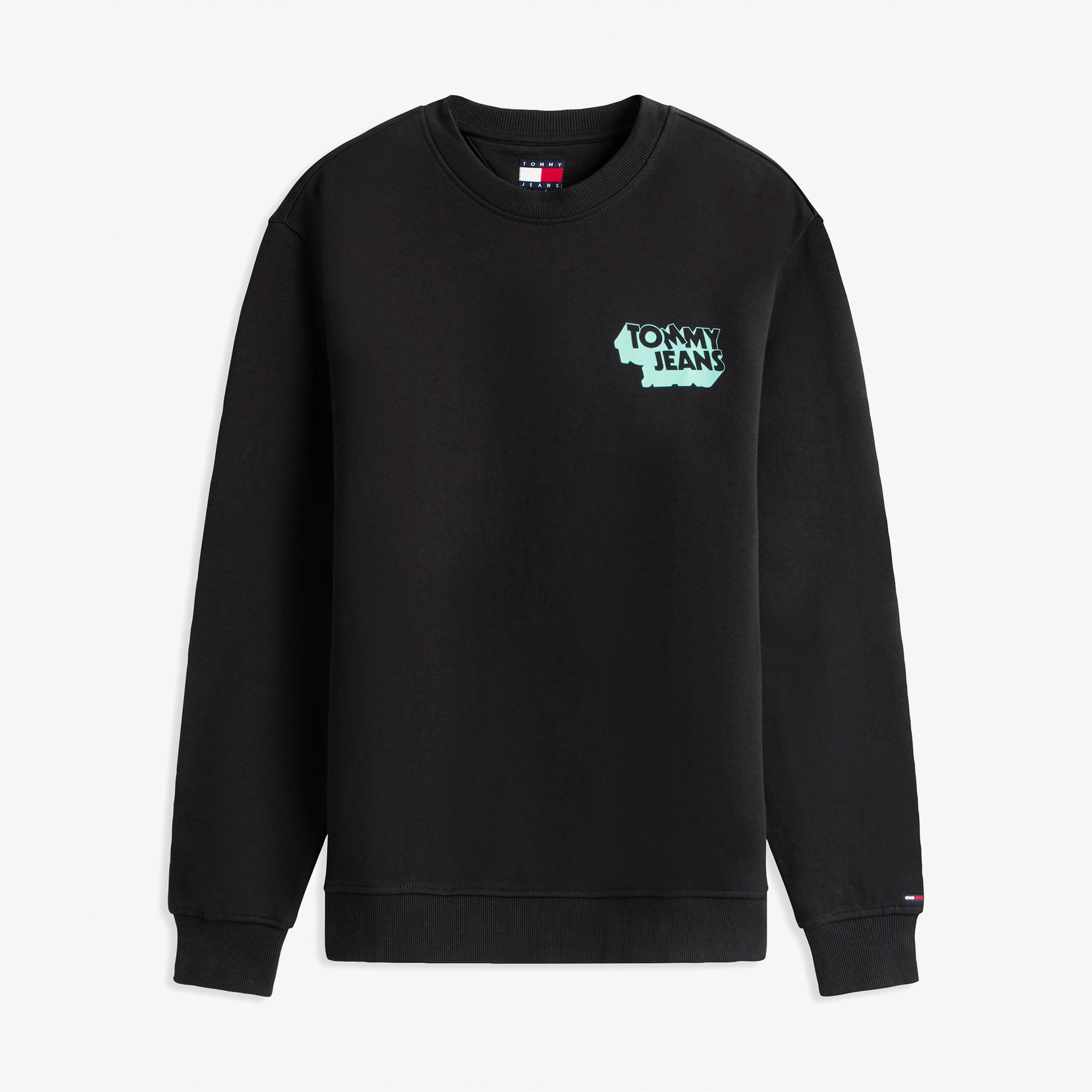 Tommy Jeans Regular Stack Erkek Siyah Sweatshirt