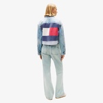 Tommy Hilfiger Cropped Kadın Mavi Denim Ceket