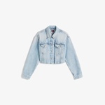 Tommy Hilfiger Cropped Kadın Mavi Denim Ceket
