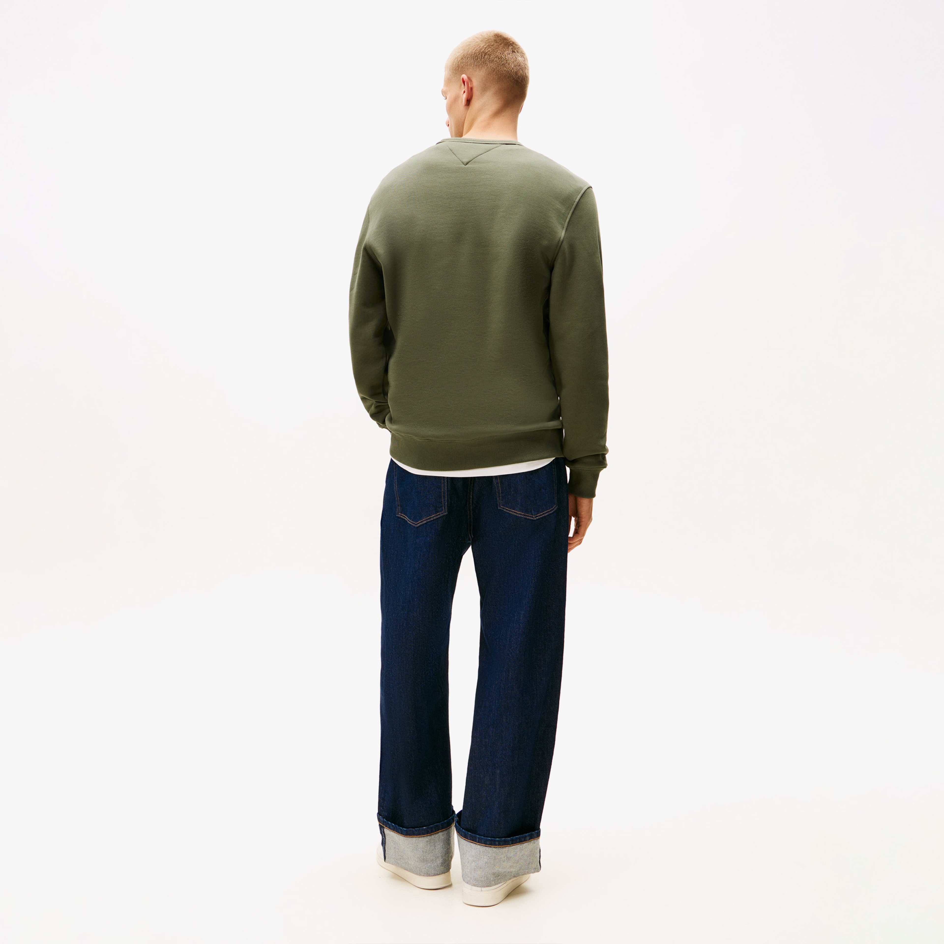 Tommy Jeans Regular Badge Erkek Yeşil Sweatshirt