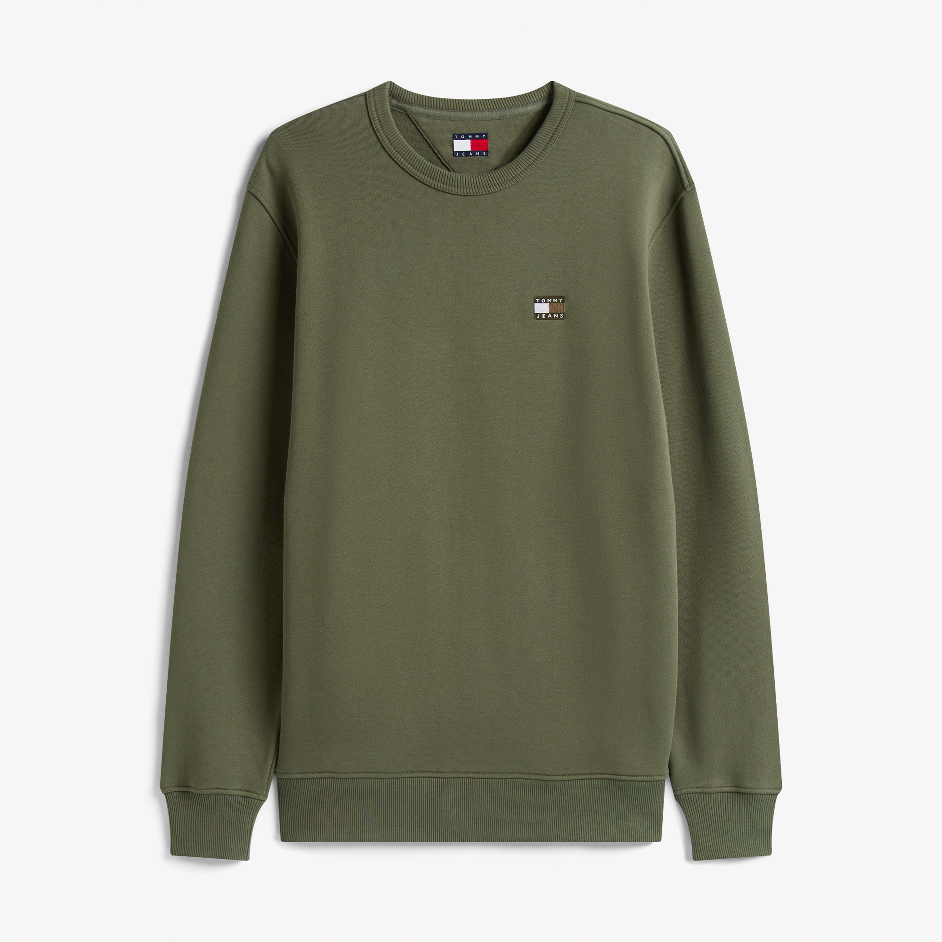 Tommy Jeans Regular Badge Erkek Yeşil Sweatshirt