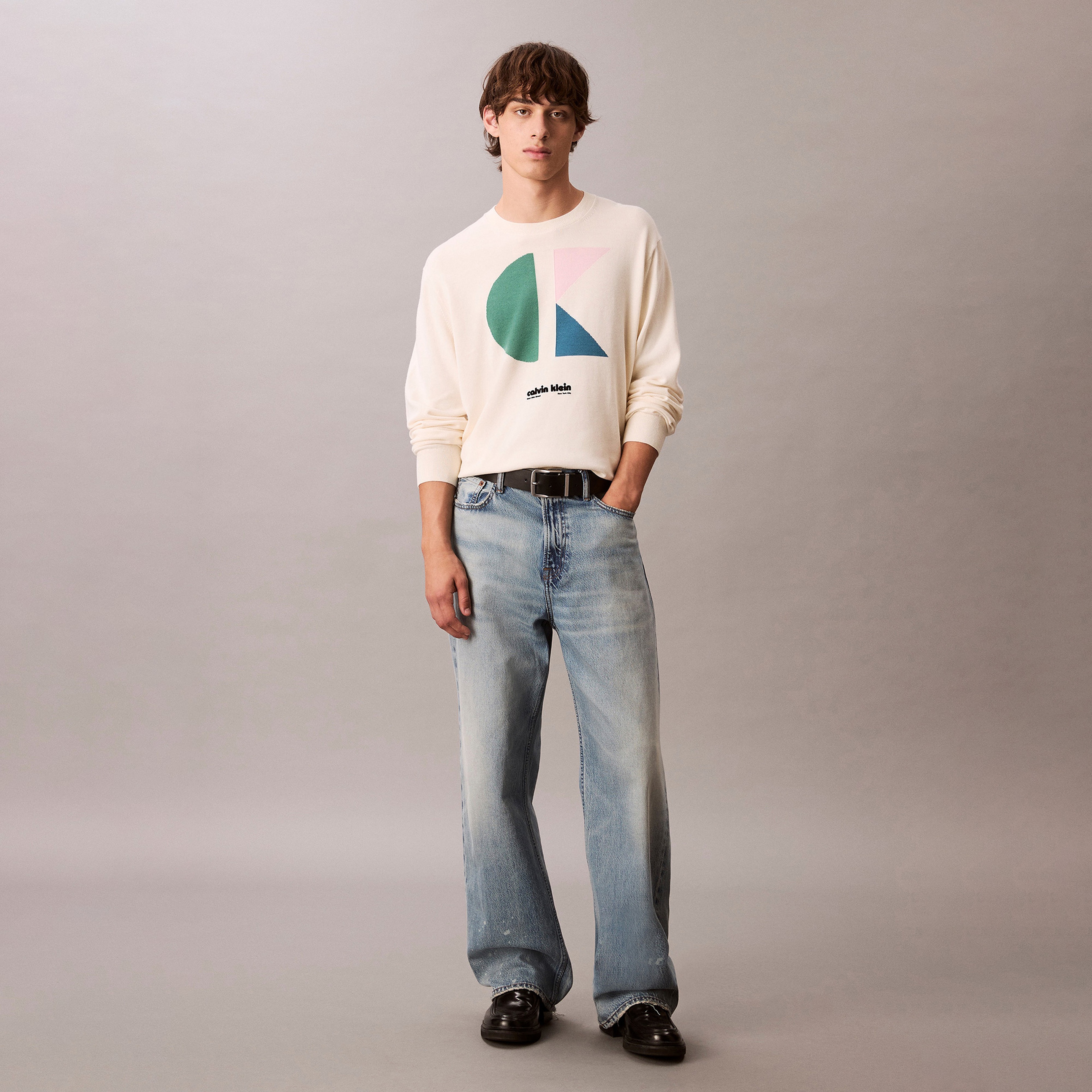 Calvin Klein Graphic Erkek Beyaz Triko