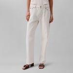 Calvin Klein Signature 90s Straight Soft Bone Kadın Beyaz Jean