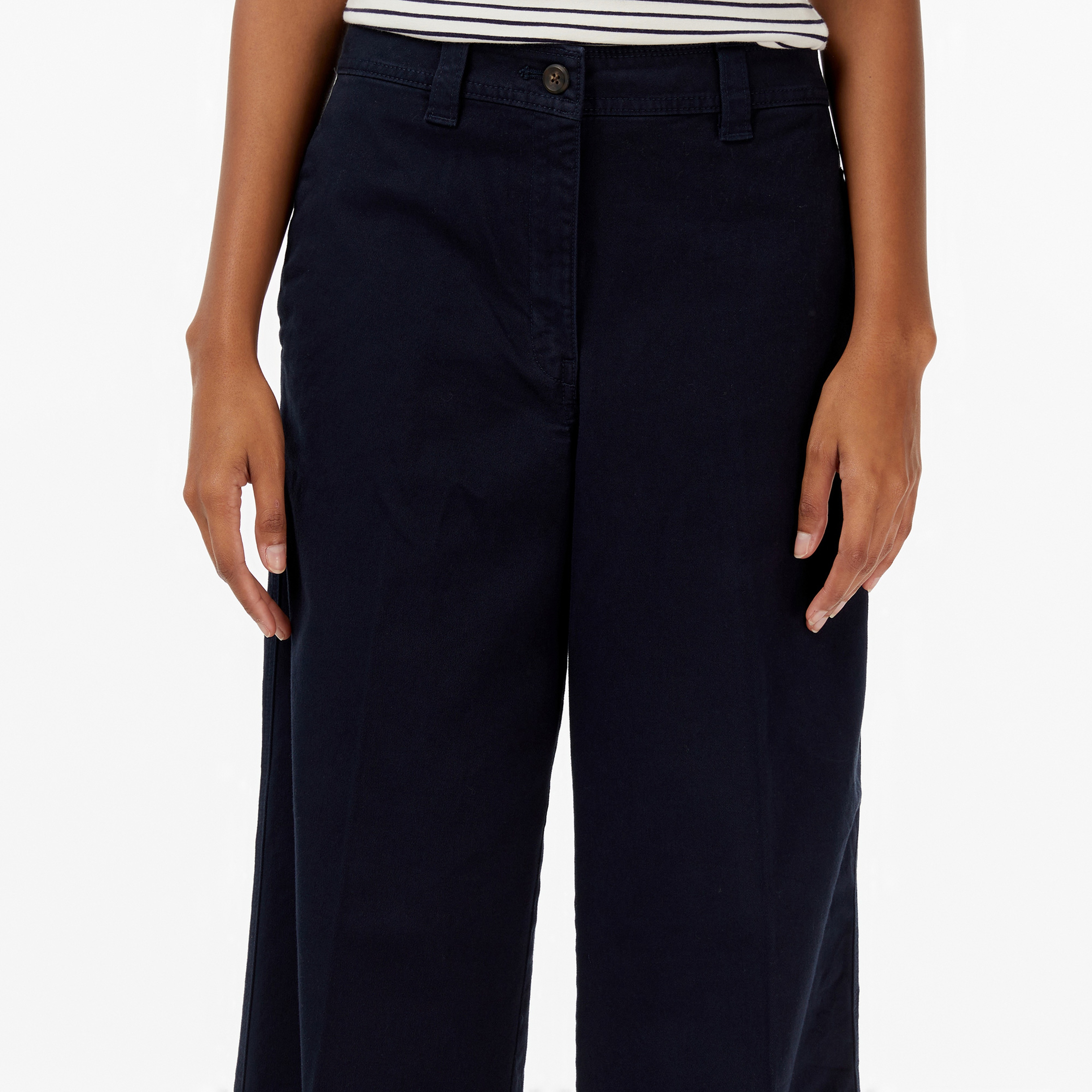 Calvin Klein Cotton Chino Kadın Mavi Pantolon