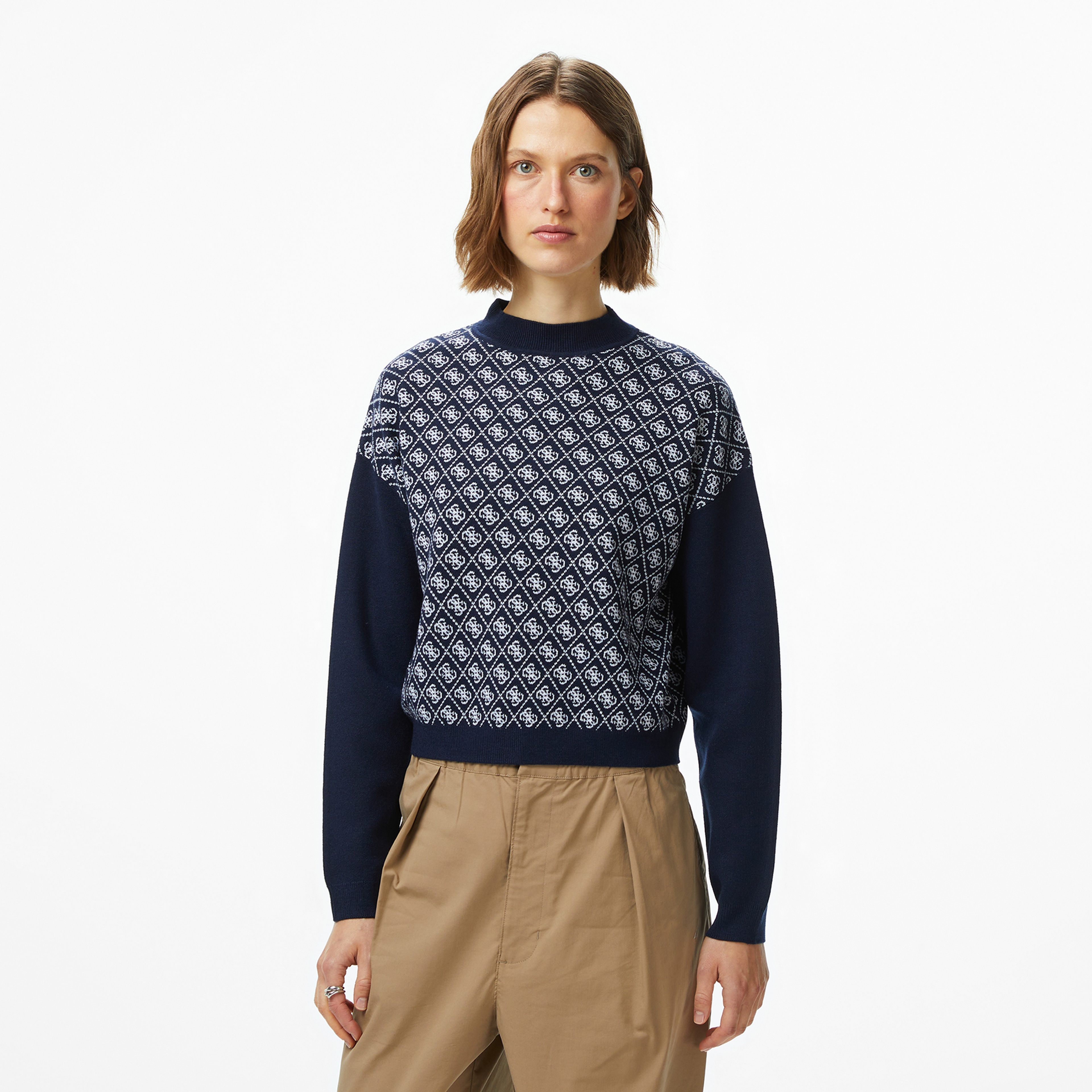 Guess Aubrey Yün Karışımlı Kadın Lacivert Triko