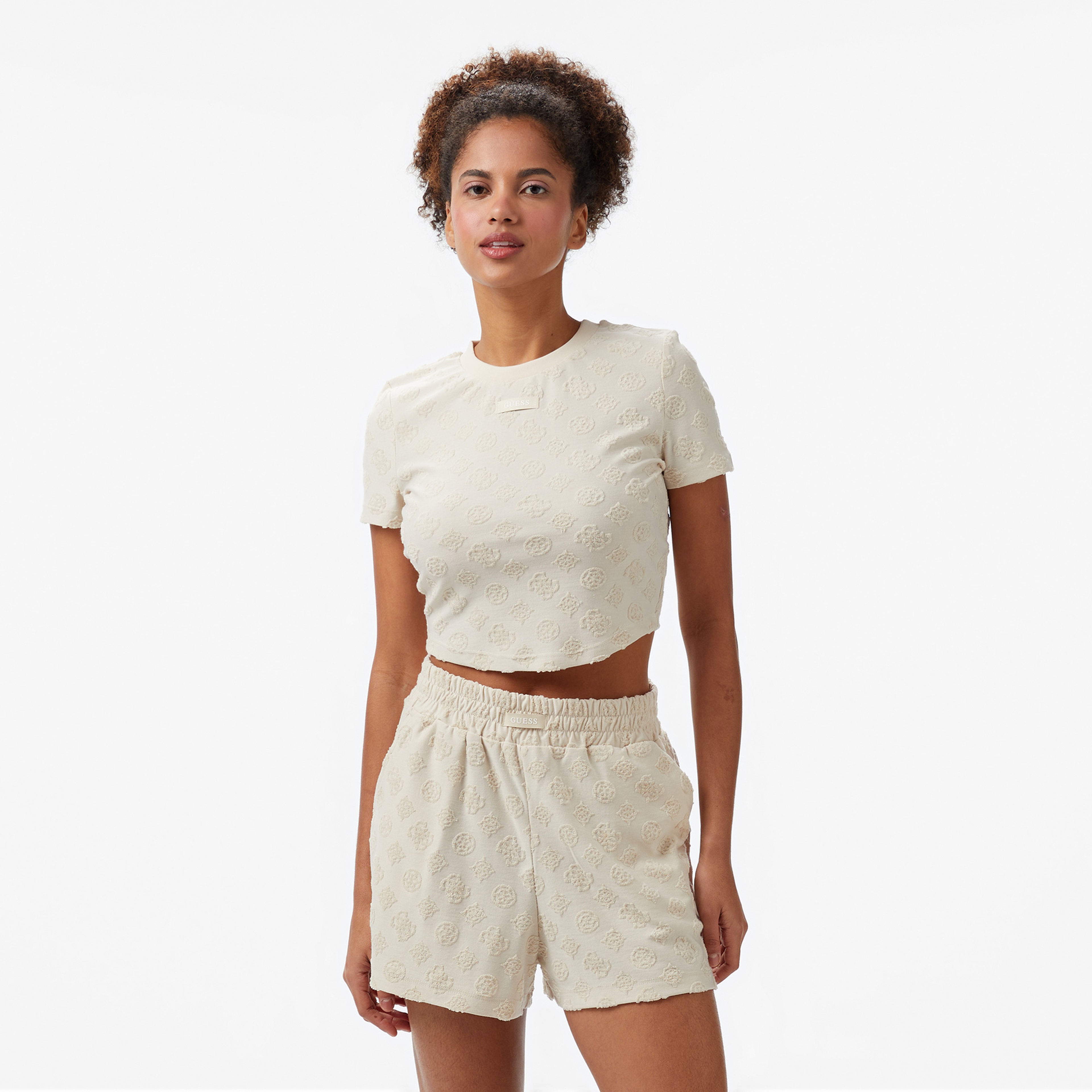 Guess Peony Jacquard Knit Kadın Renkli T-Shirt