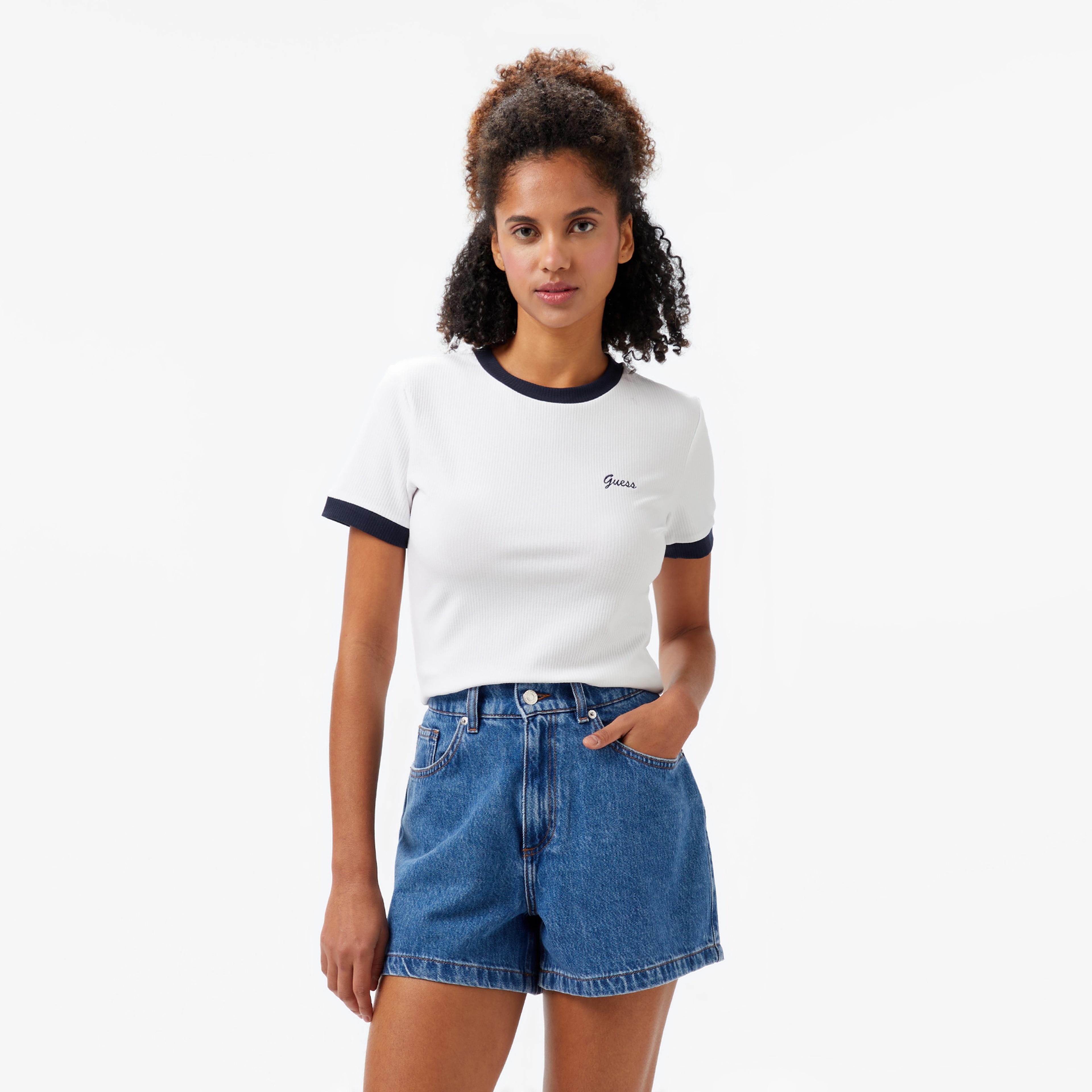 Guess Marigold Kadın Beyaz T-Shirt