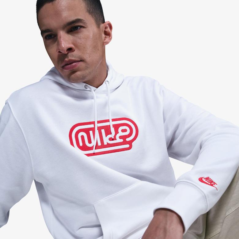 Nike Club Fit Erkek Beyaz Sweatshirt