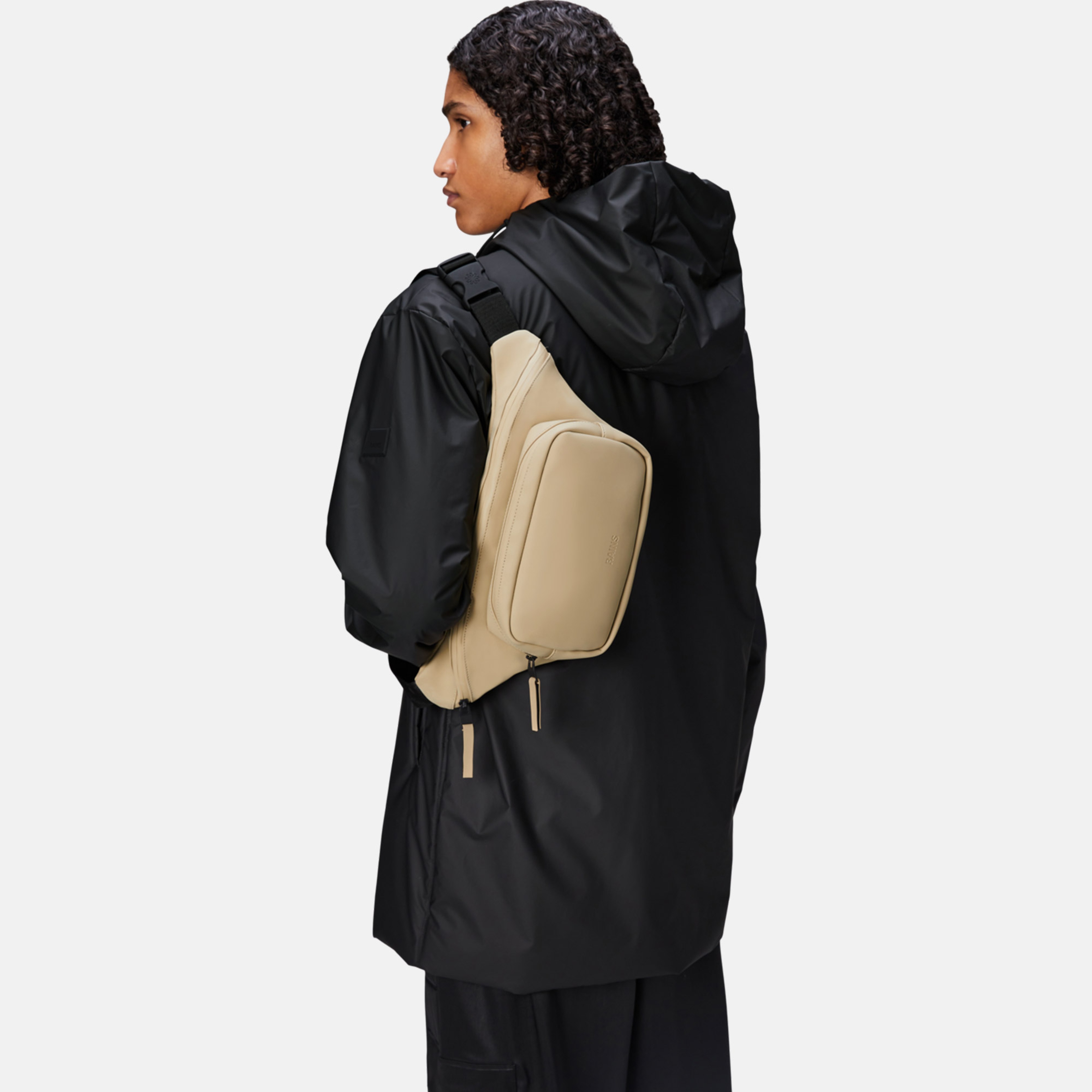 Rains Bum Bag W3 Unisex Bej Bel Çantası