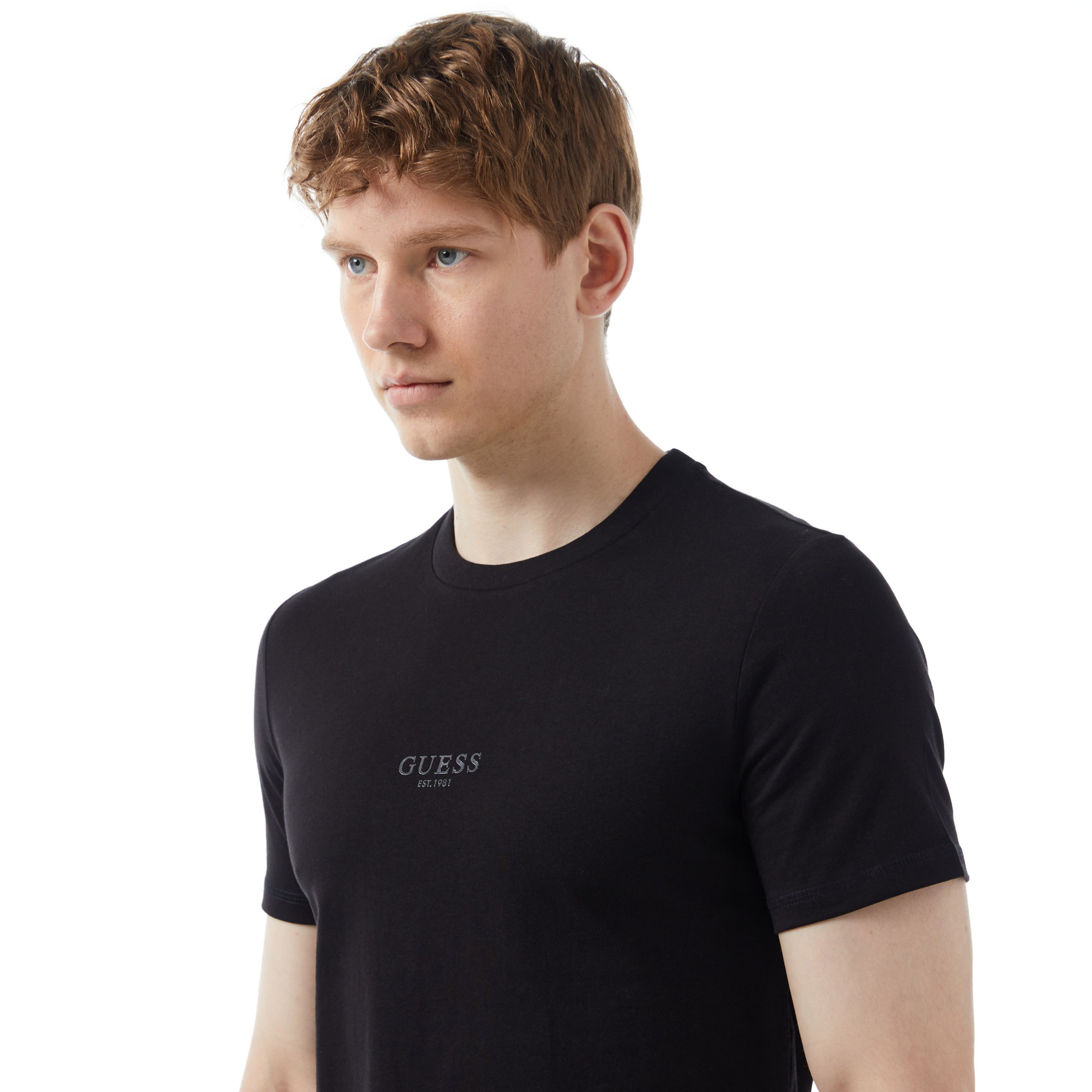 Guess Mid Organic Stream 180 Erkek Siyah T-Shirt